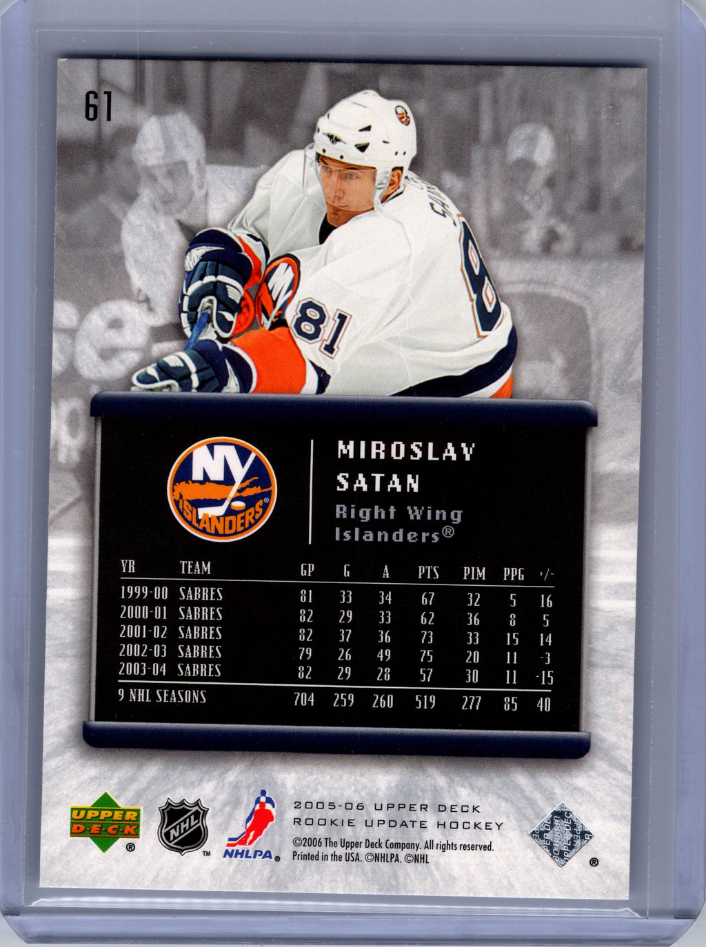 2005-06 Upper Deck Rookie Update #61 Miroslav Satan