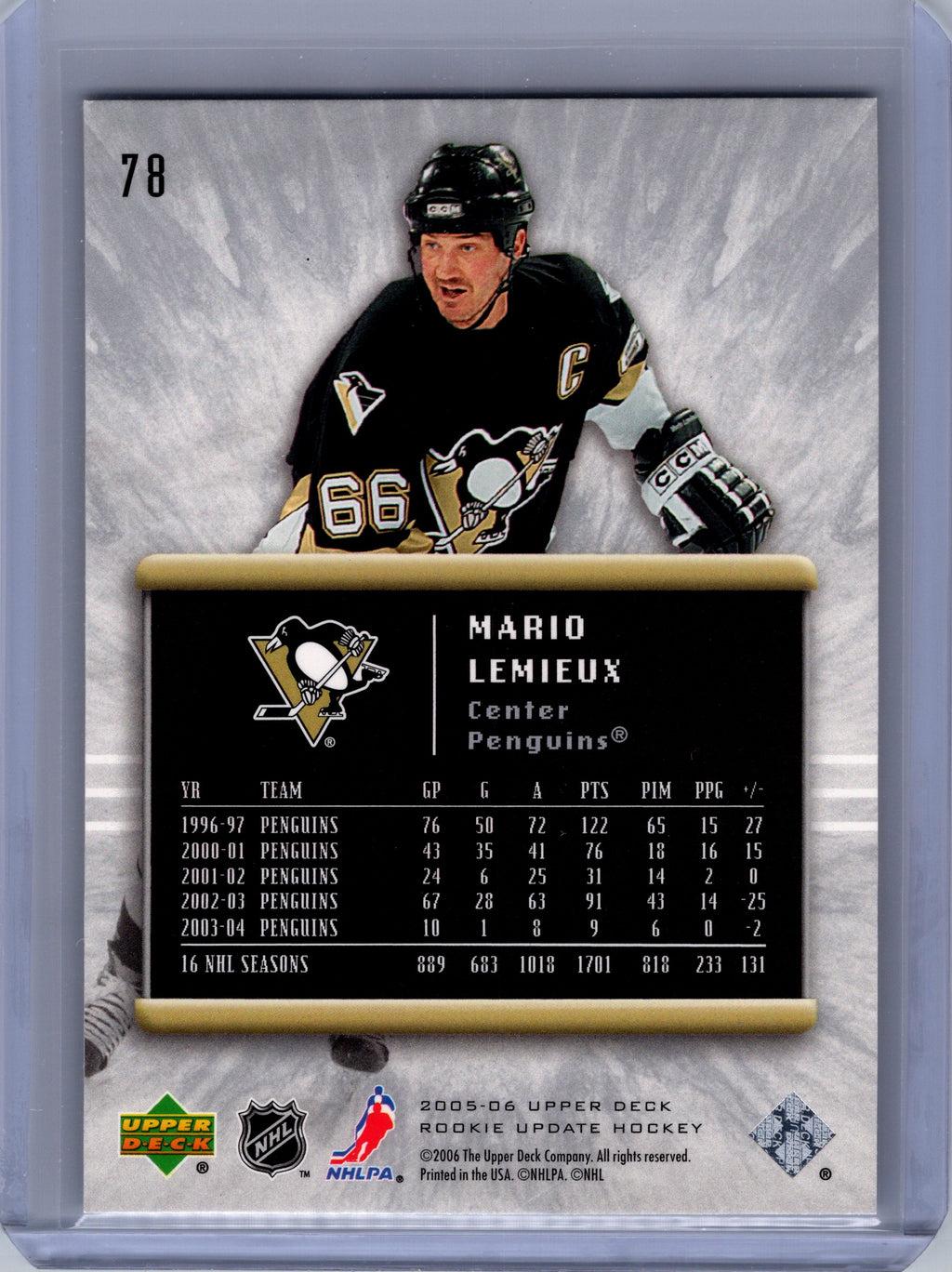 2005-06 Upper Deck Rookie Update #78 Mario Lemieux