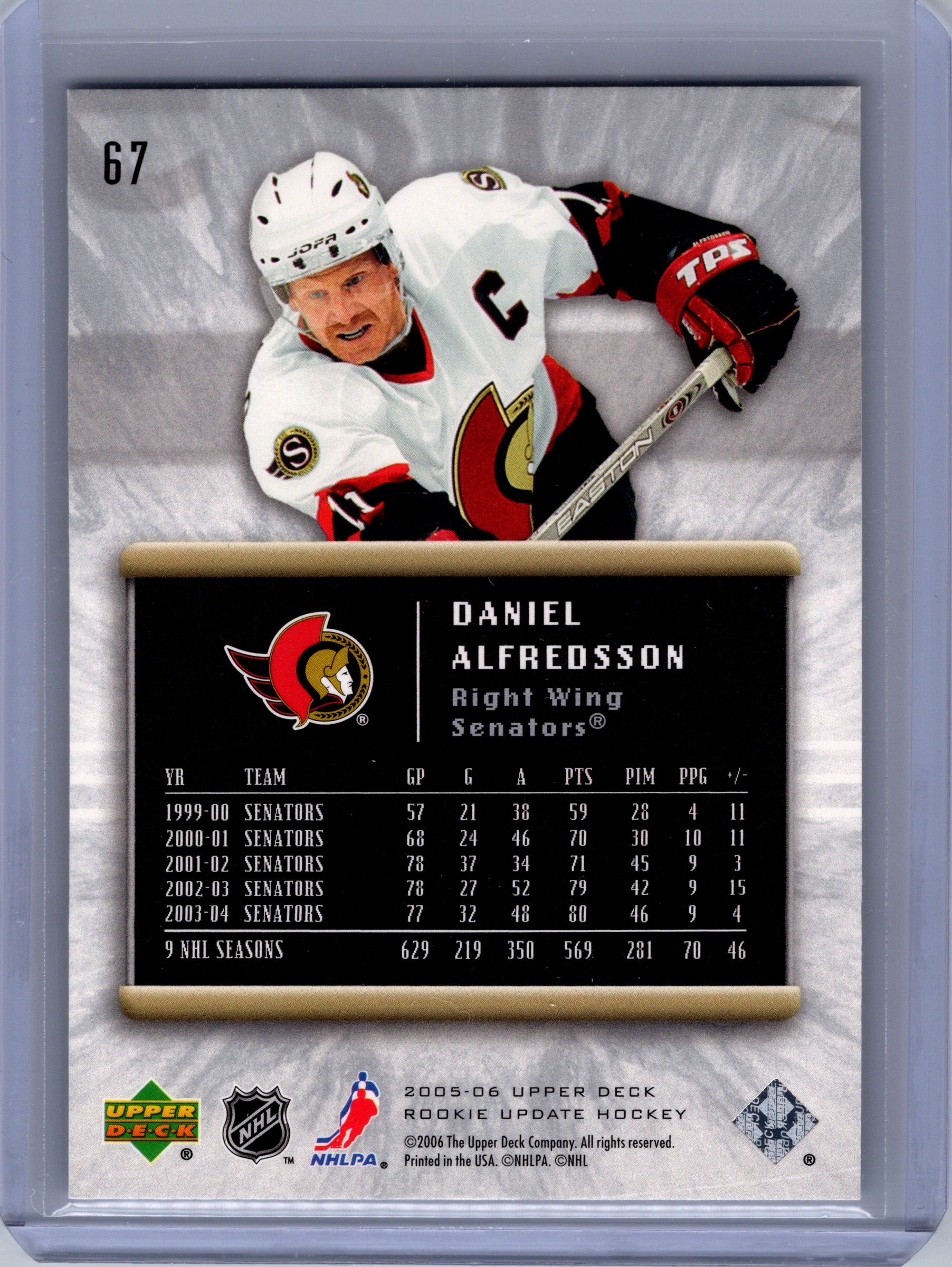 2005-06 Upper Deck Rookie Update #67 Daniel Alfredsson
