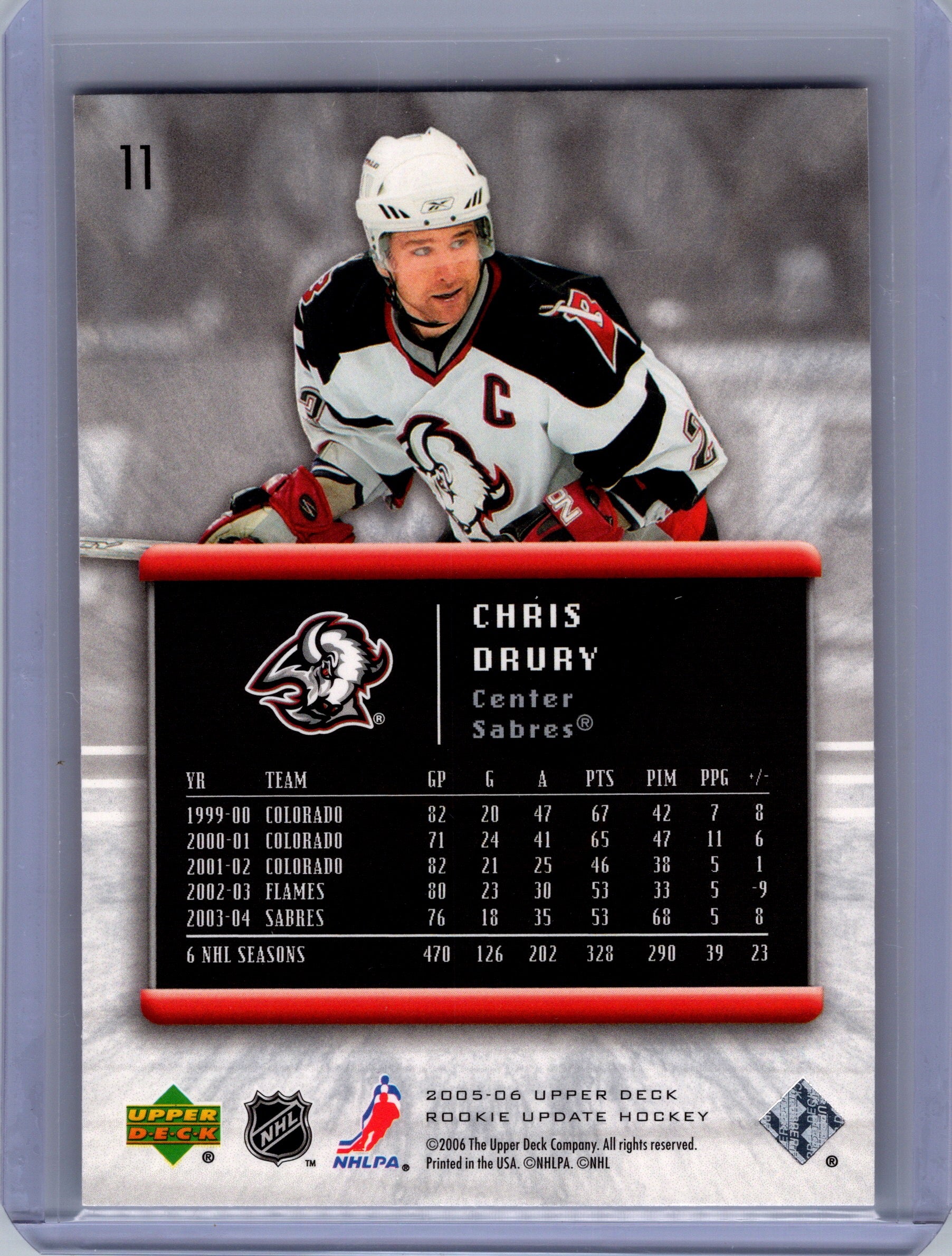 2005-06 Upper Deck Rookie Update #11 Chris Drury