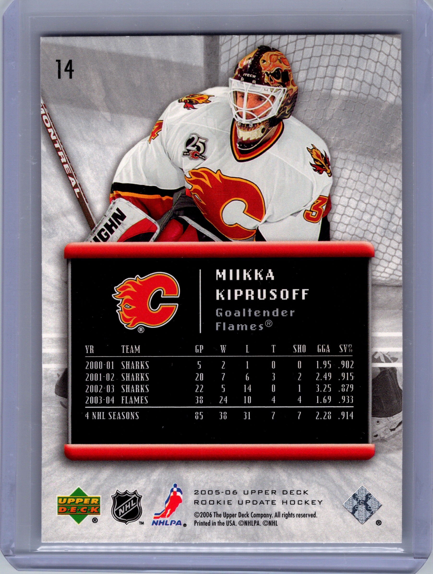 2005-06 Upper Deck Rookie Update #14 Miikka Kiprusoff
