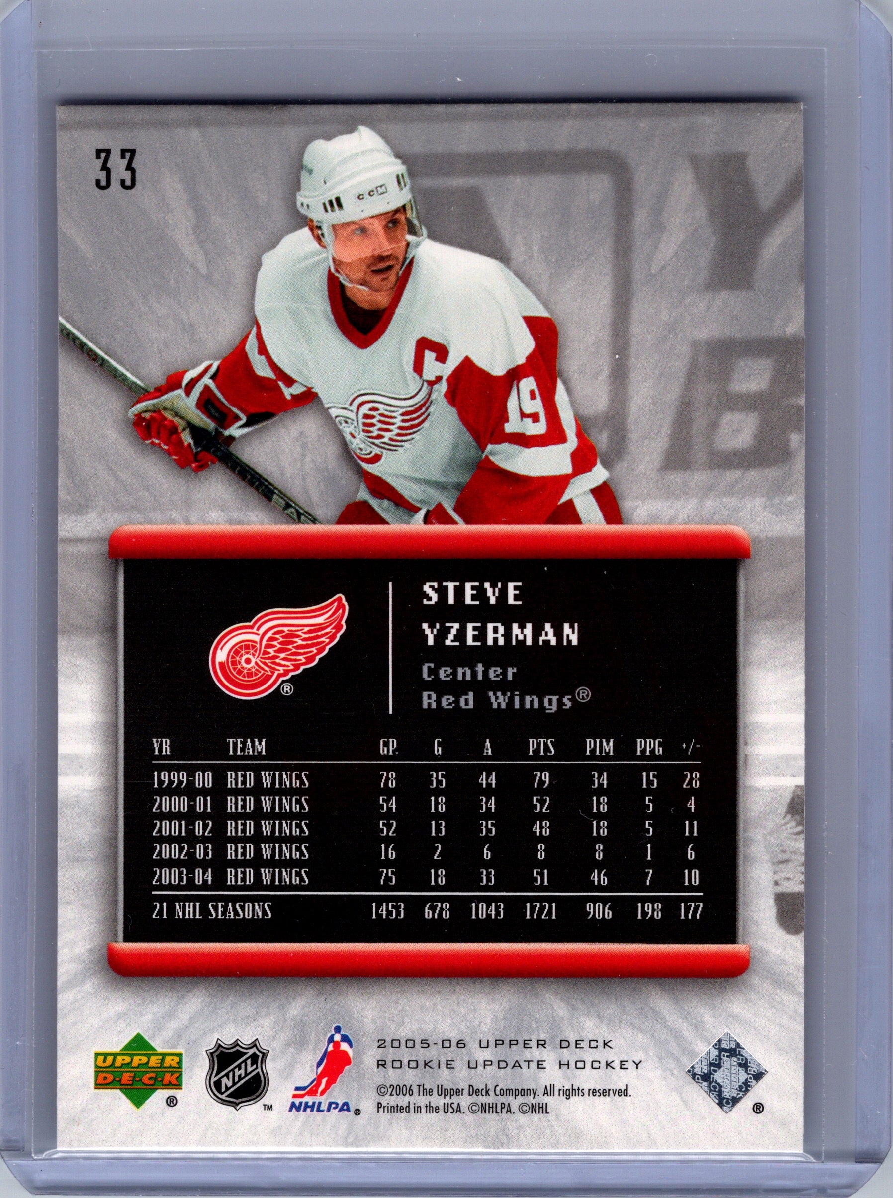 2005-06 Upper Deck Rookie Update #33 Steve Yzerman