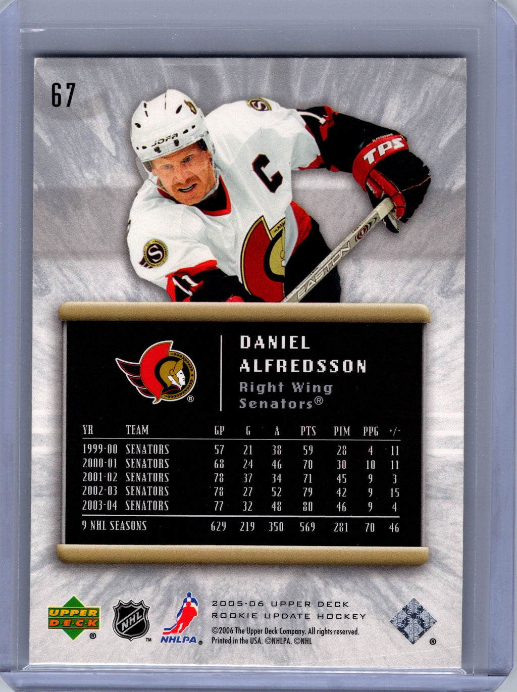 2005-06 Upper Deck Rookie Update #67 Daniel Alfredsson