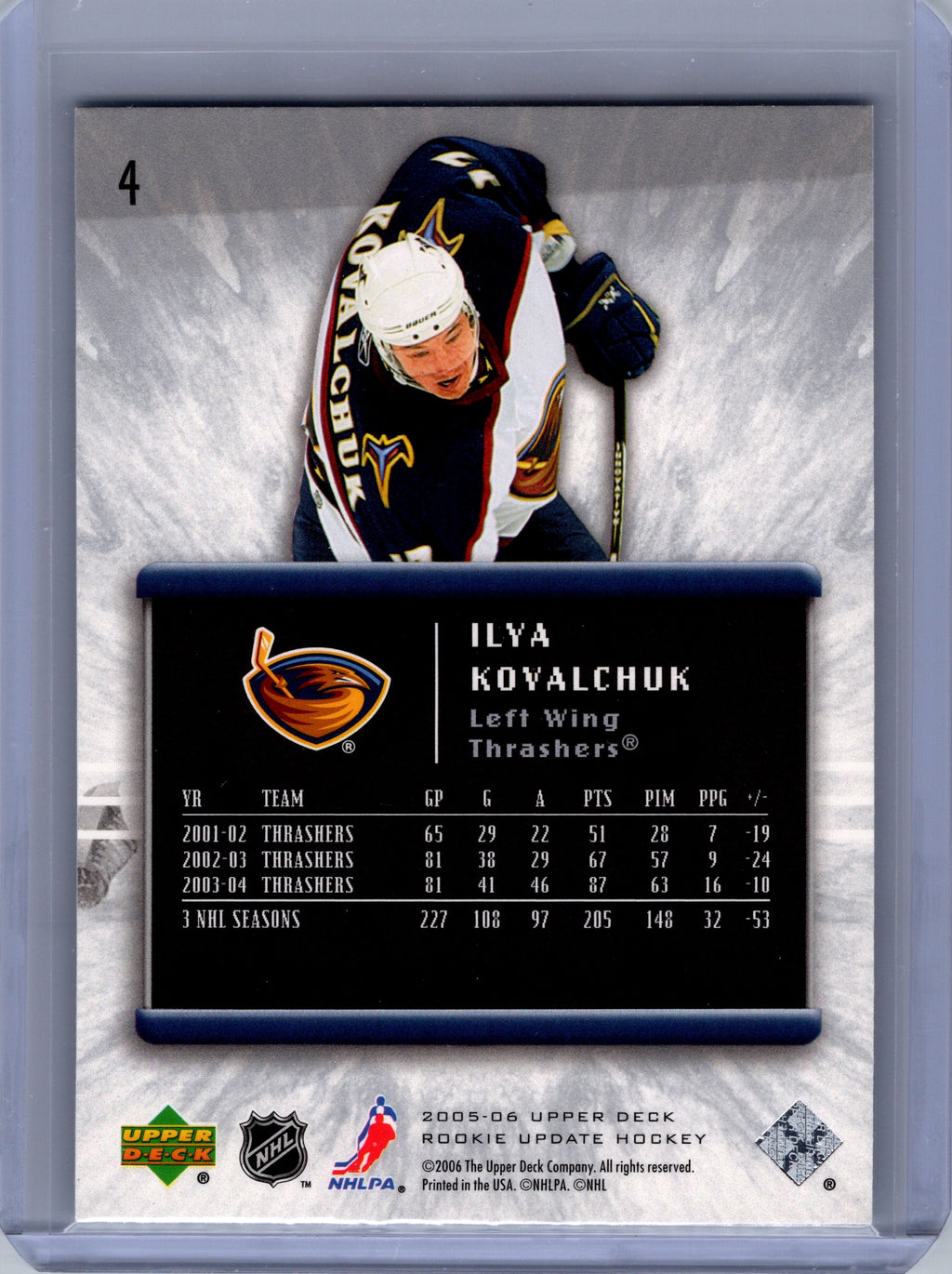 2005-06 Upper Deck Rookie Update #4 Ilya Kovalchuk