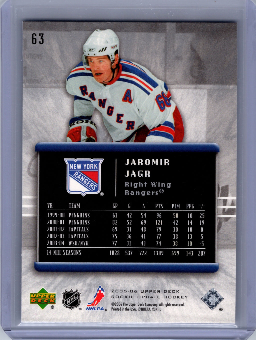 2005-06 Upper Deck Rookie Update #63 Jaromir Jagr