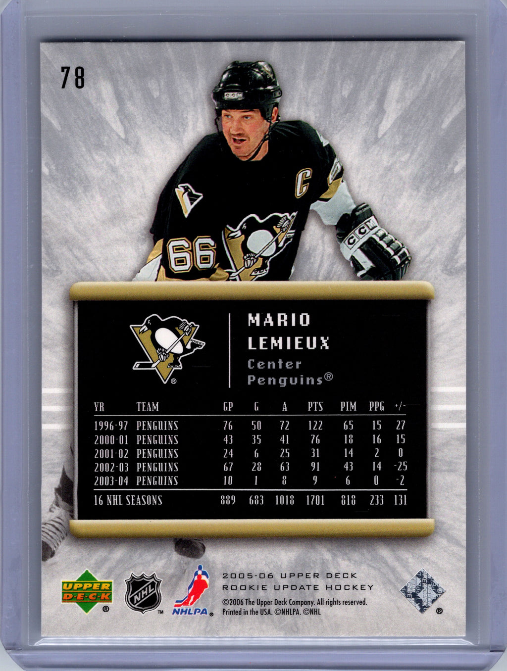 2005-06 Upper Deck Rookie Update #78 Mario Lemieux