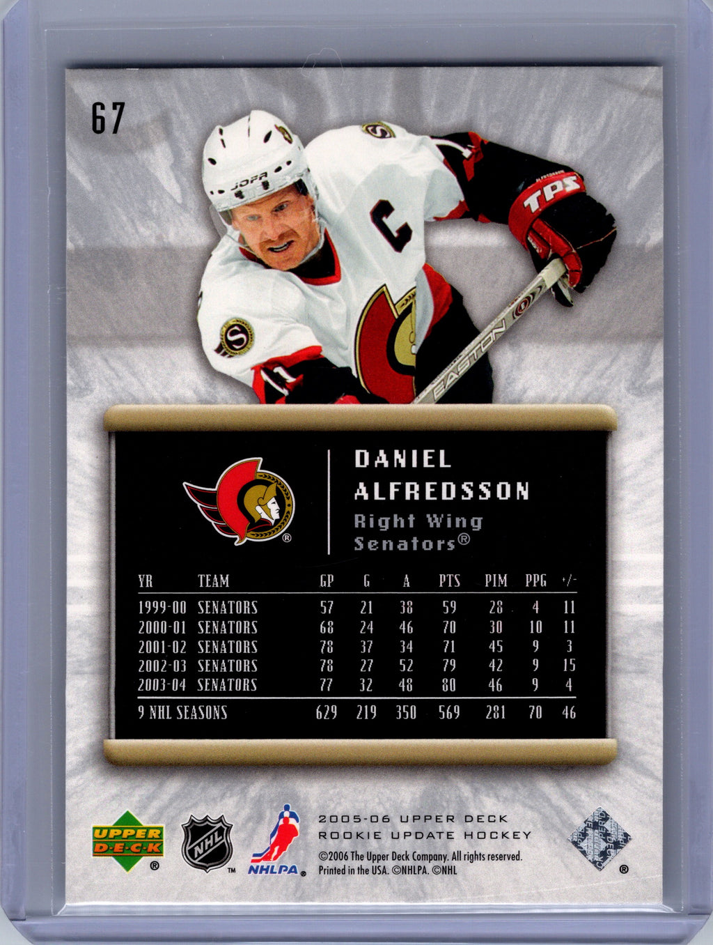 2005-06 Upper Deck Rookie Update #67 Daniel Alfredsson