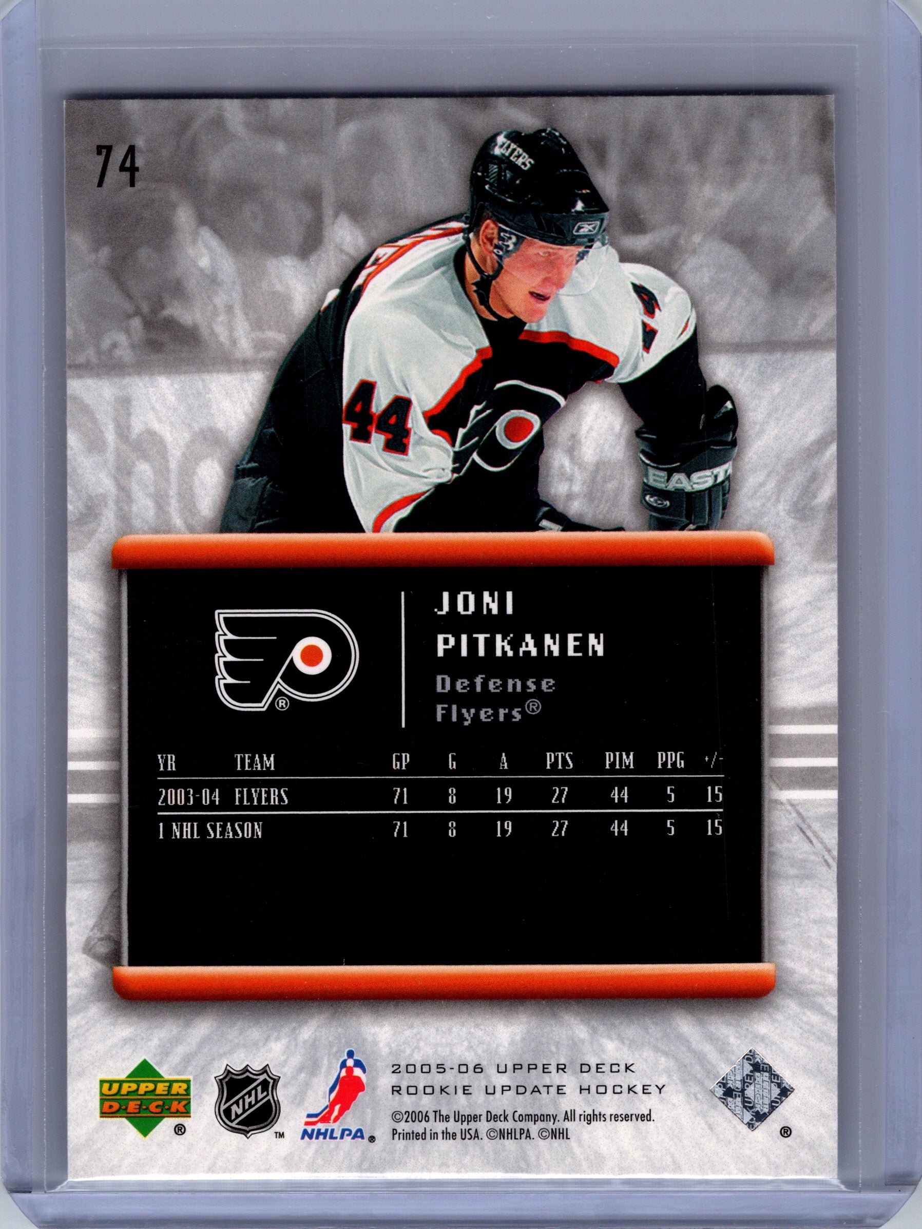 2005-06 Upper Deck Rookie Update #74 Joni Pitkanen