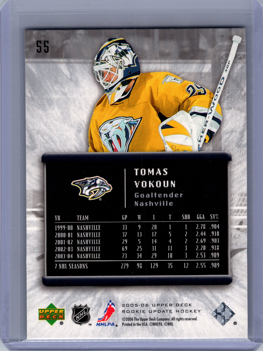 2005-06 Upper Deck Rookie Update #55 Tomas Vokoun