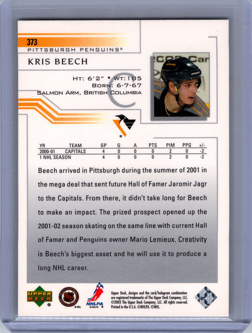 2001-02 Upper Deck Kris Beech #373