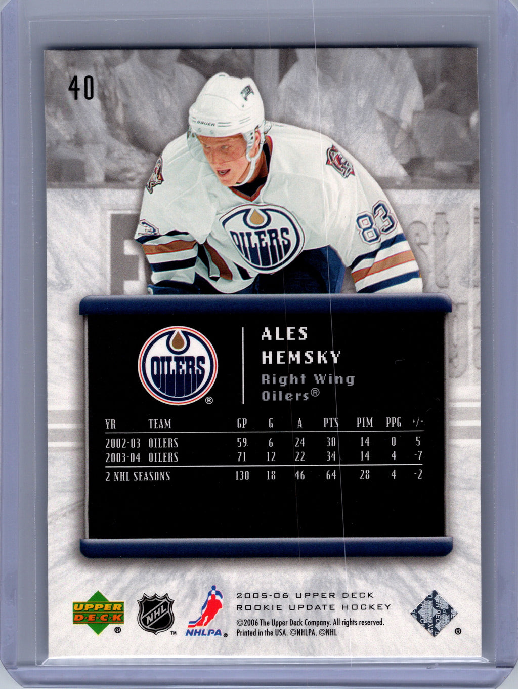 2005-06 Upper Deck Rookie Update #40 Ales Hemsky