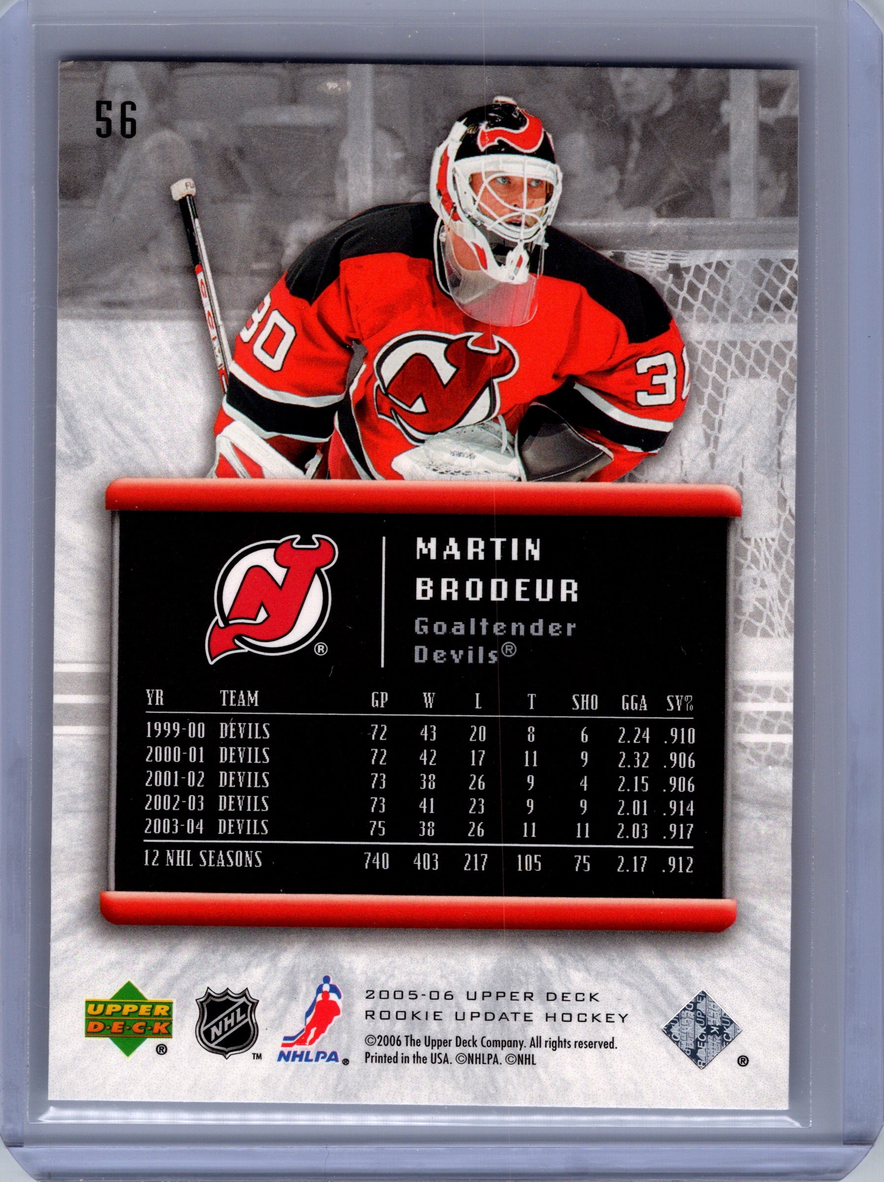 2005-06 Upper Deck Rookie Update #56 Martin Brodeur