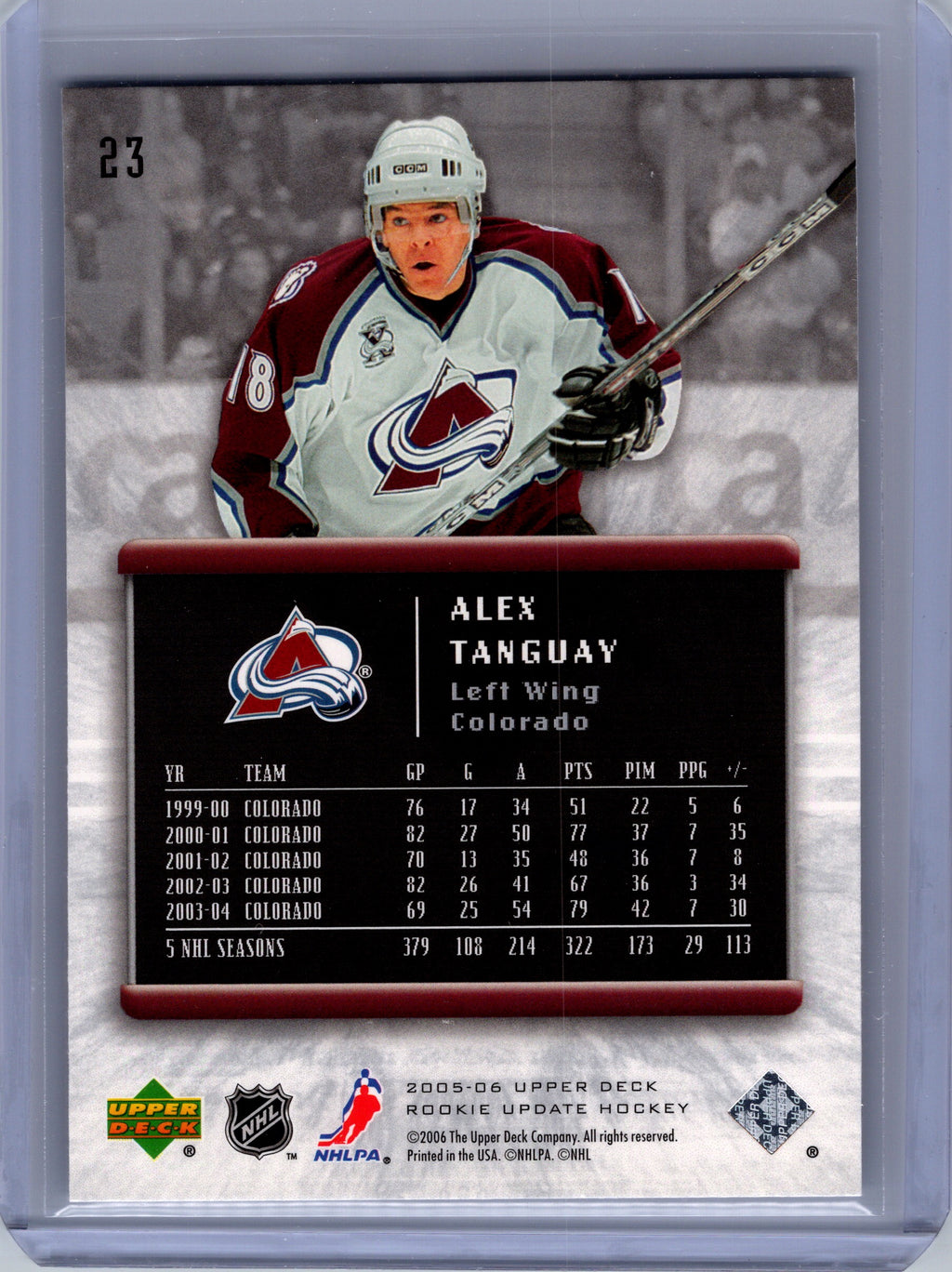 2005-06 Upper Deck Rookie Update #23 Alex Tanguay
