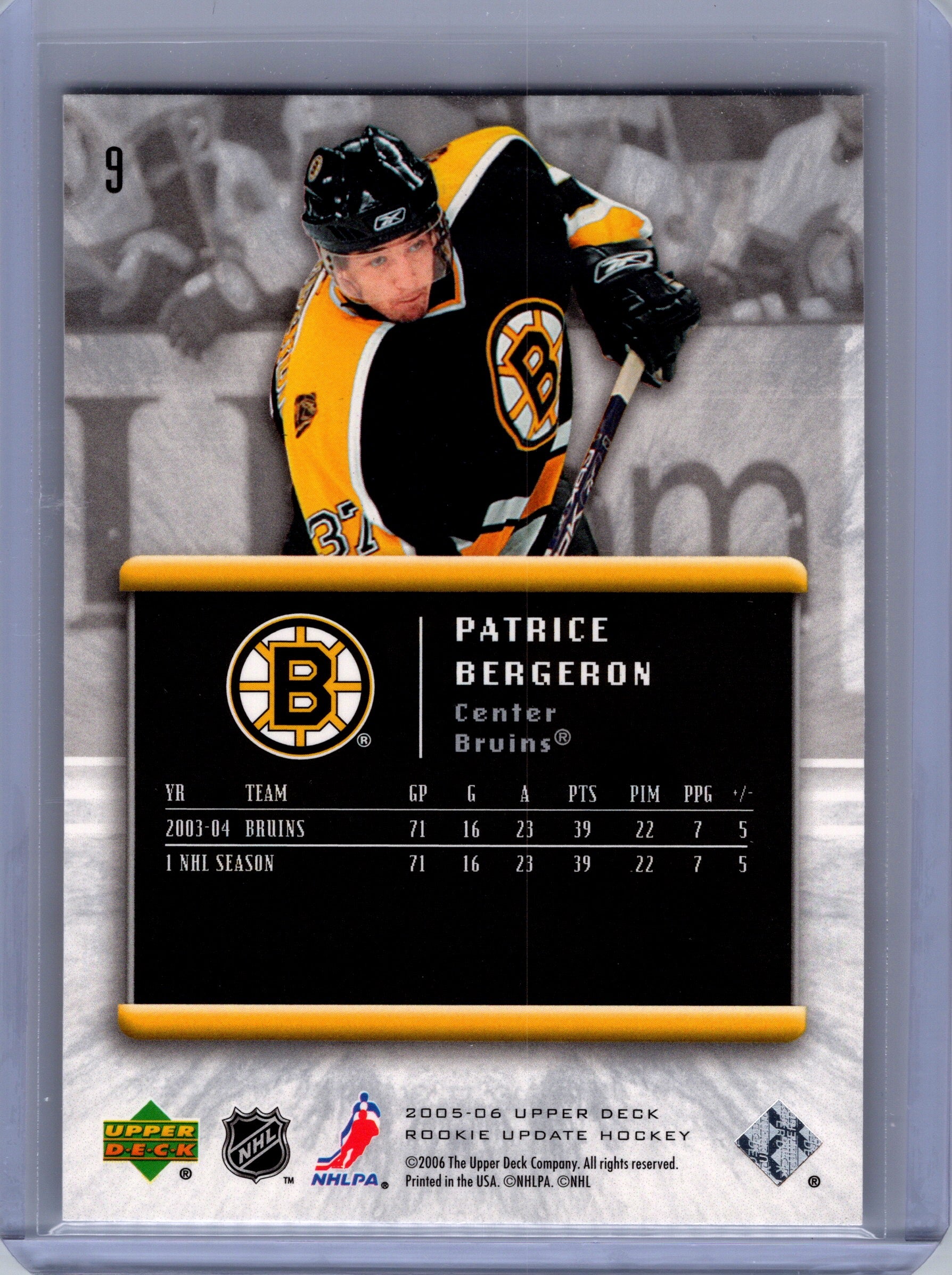 2005-06 Upper Deck Rookie Update #9 Patrice Bergeron