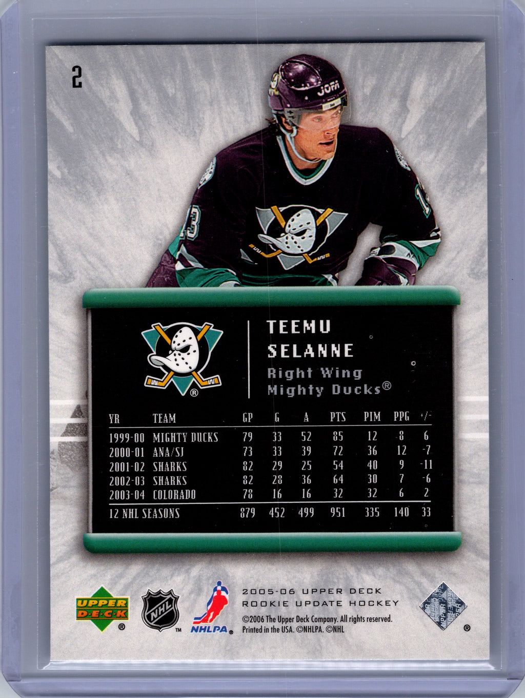 2005-06 Upper Deck Rookie Update #2 Teemu Selanne