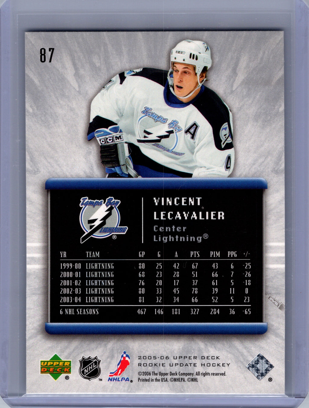 2005-06 Upper Deck Rookie Update #87 Vincent Lecavalier