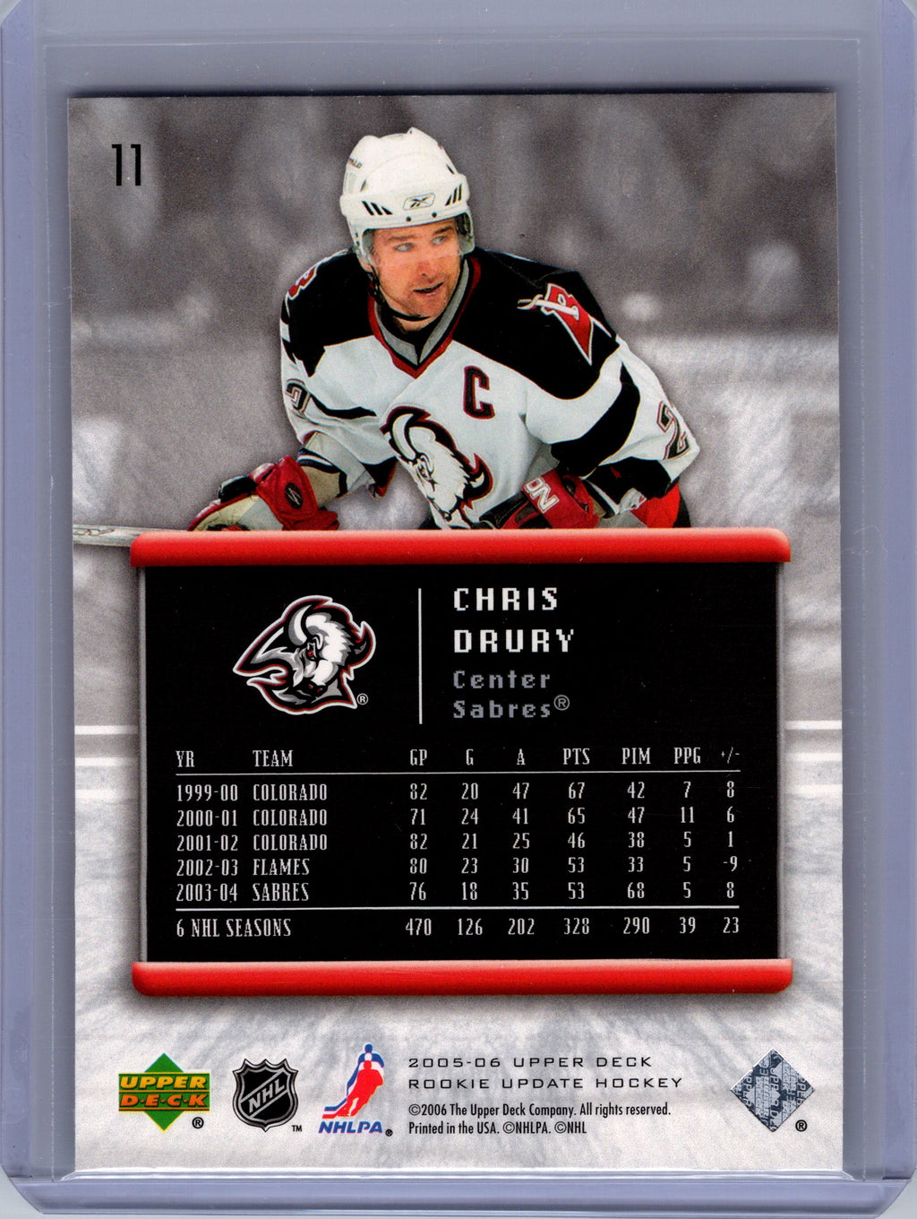 2005-06 Upper Deck Rookie Update #11 Chris Drury
