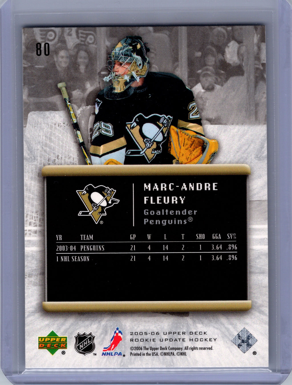 2005-06 Upper Deck Rookie Update #80 Marc-Andre Fleury