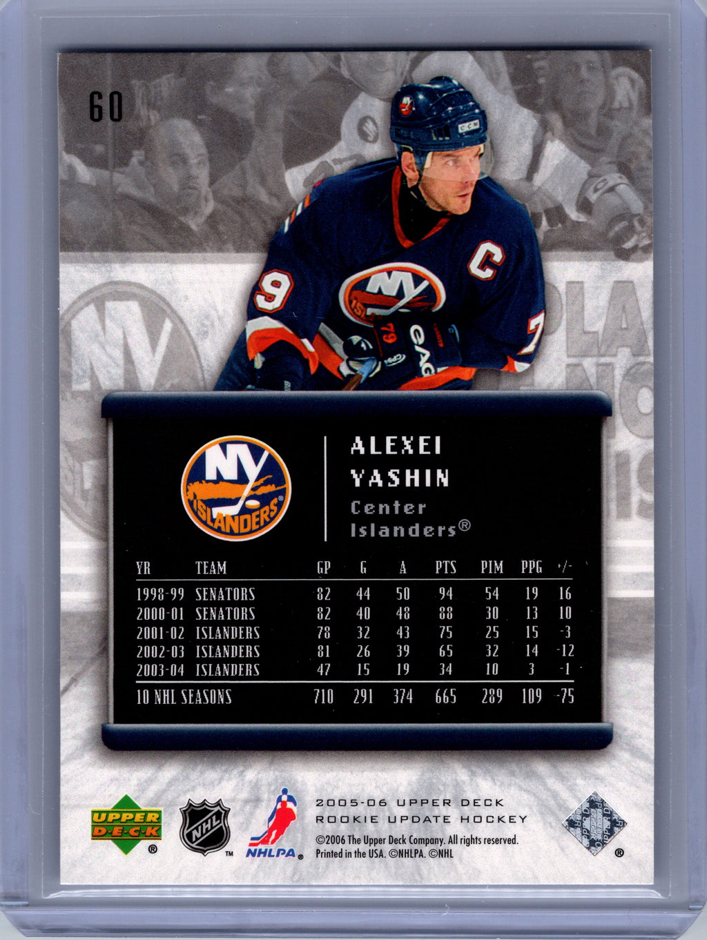 2005-06 Upper Deck Rookie Update #60 Alexei Yashin