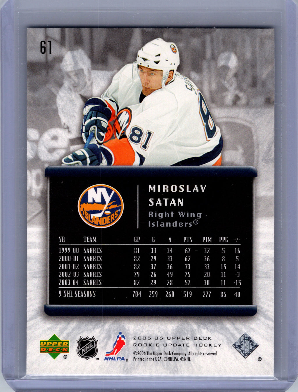2005-06 Upper Deck Rookie Update #61 Miroslav Satan