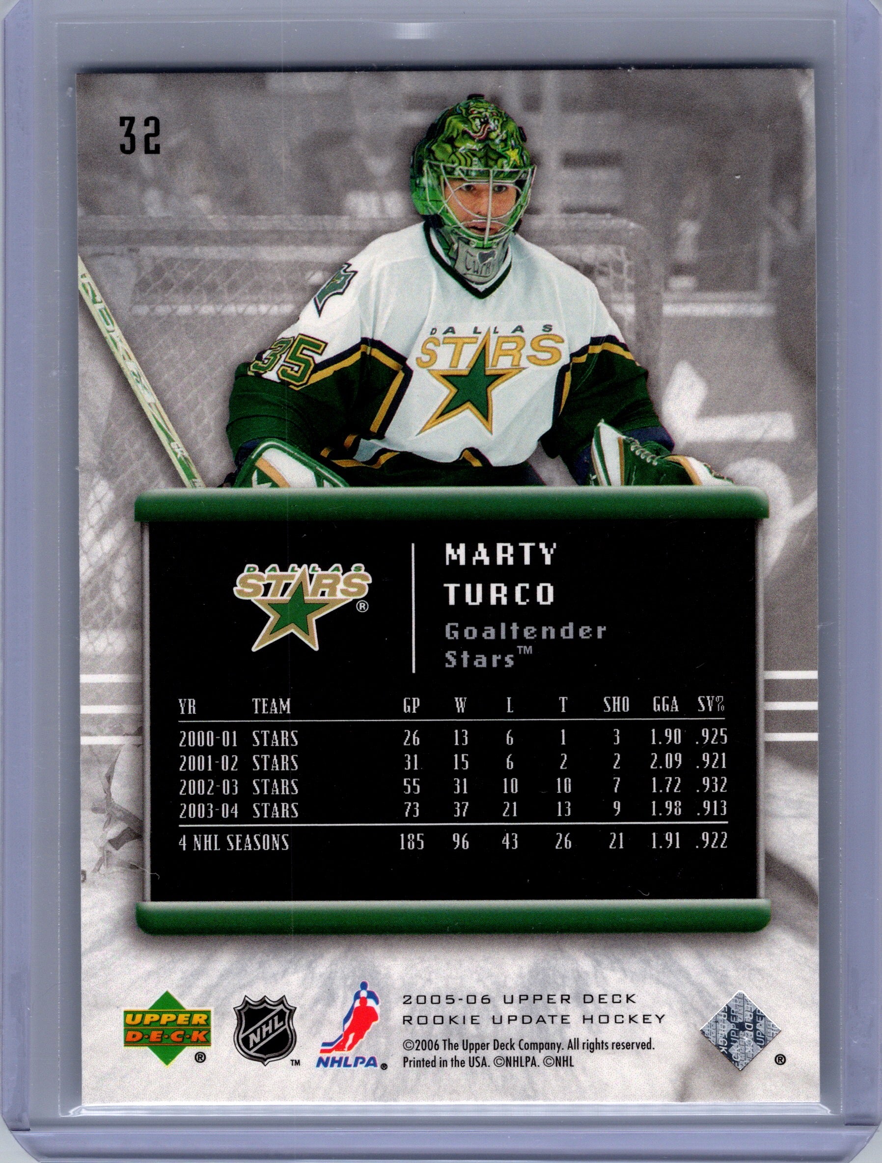 2005-06 Upper Deck Rookie Update #32 Marty Turco