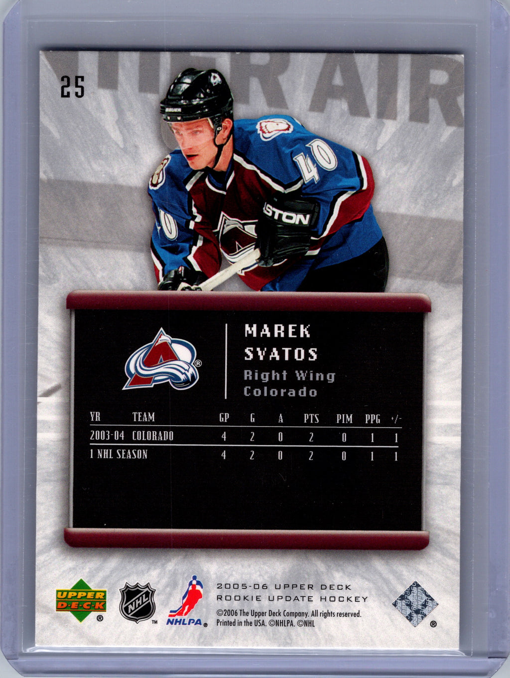 2005-06 Upper Deck Rookie Update #25 Marek Svatos