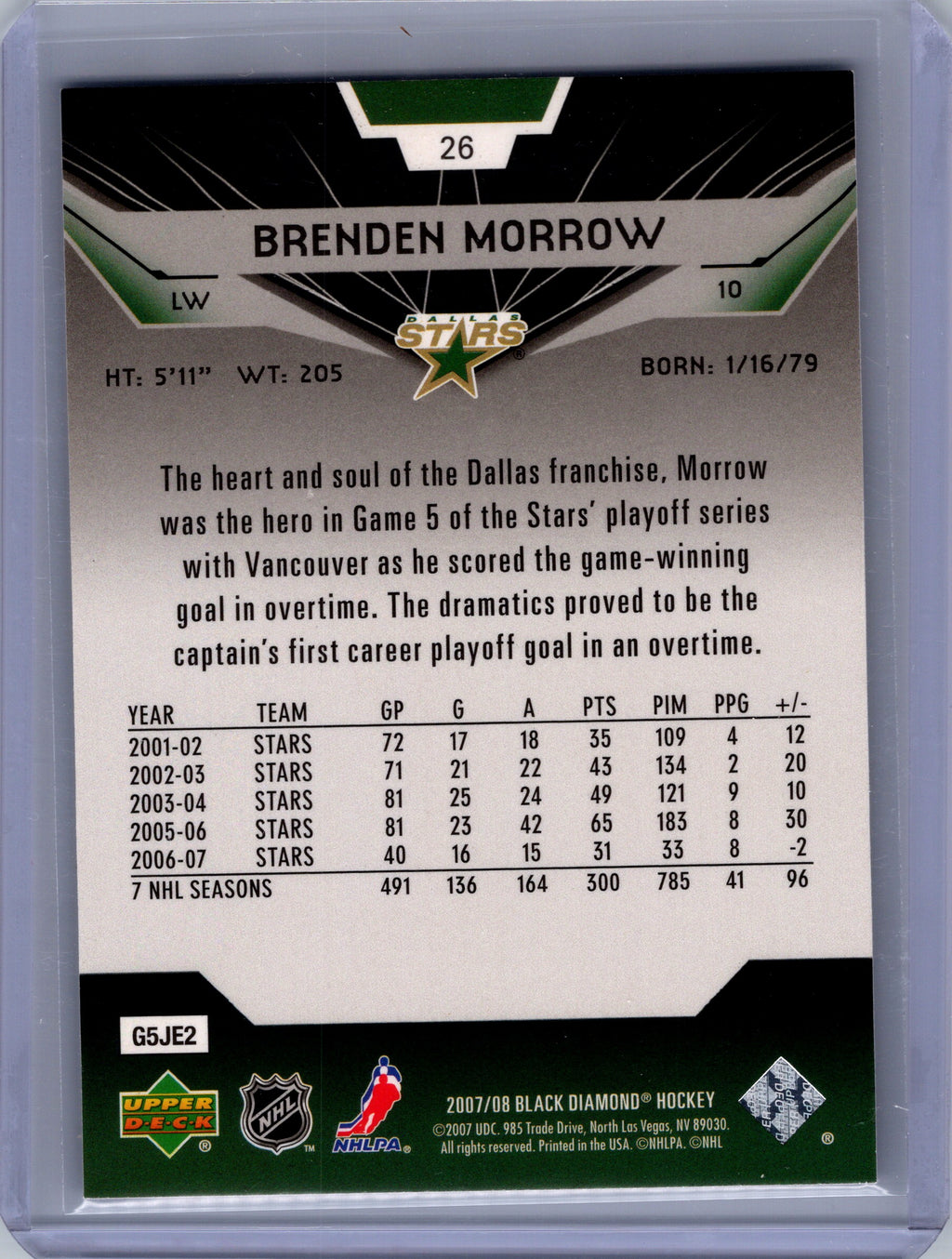 2007-08 Upper Deck Black Diamond #26 Brenden Morrow