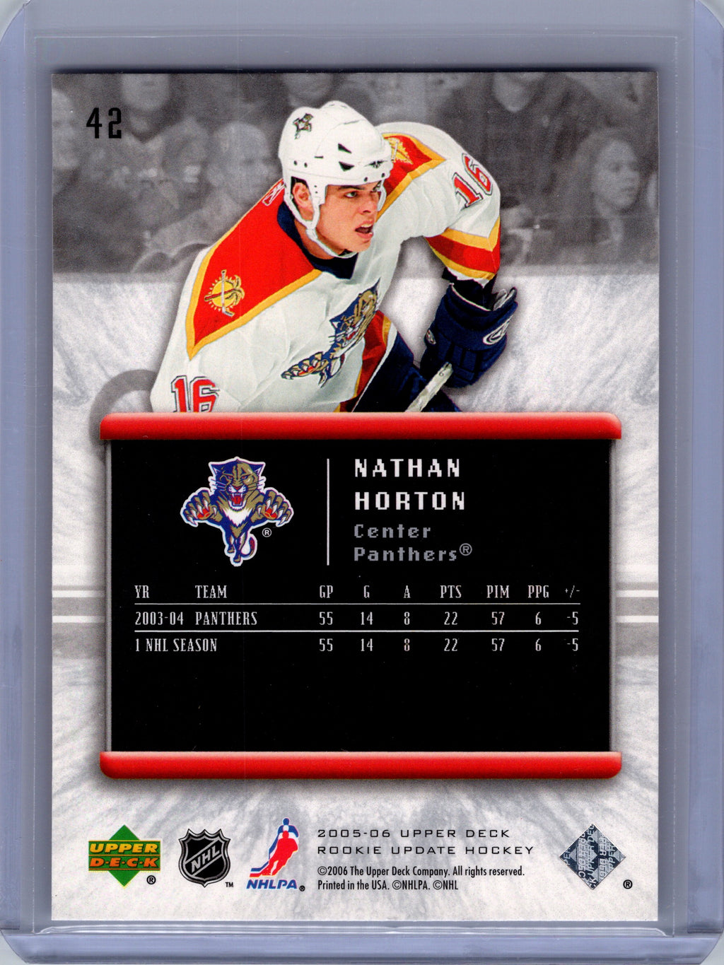 2005-06 Upper Deck Rookie Update #42 Nathan Horton