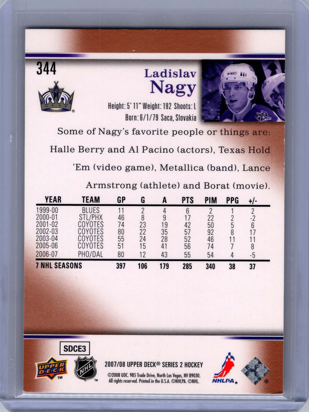 2007-08 Upper Deck #344 Ladislav Nagy