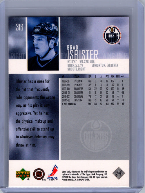2003-04 Upper Deck #316 Brad Isbister