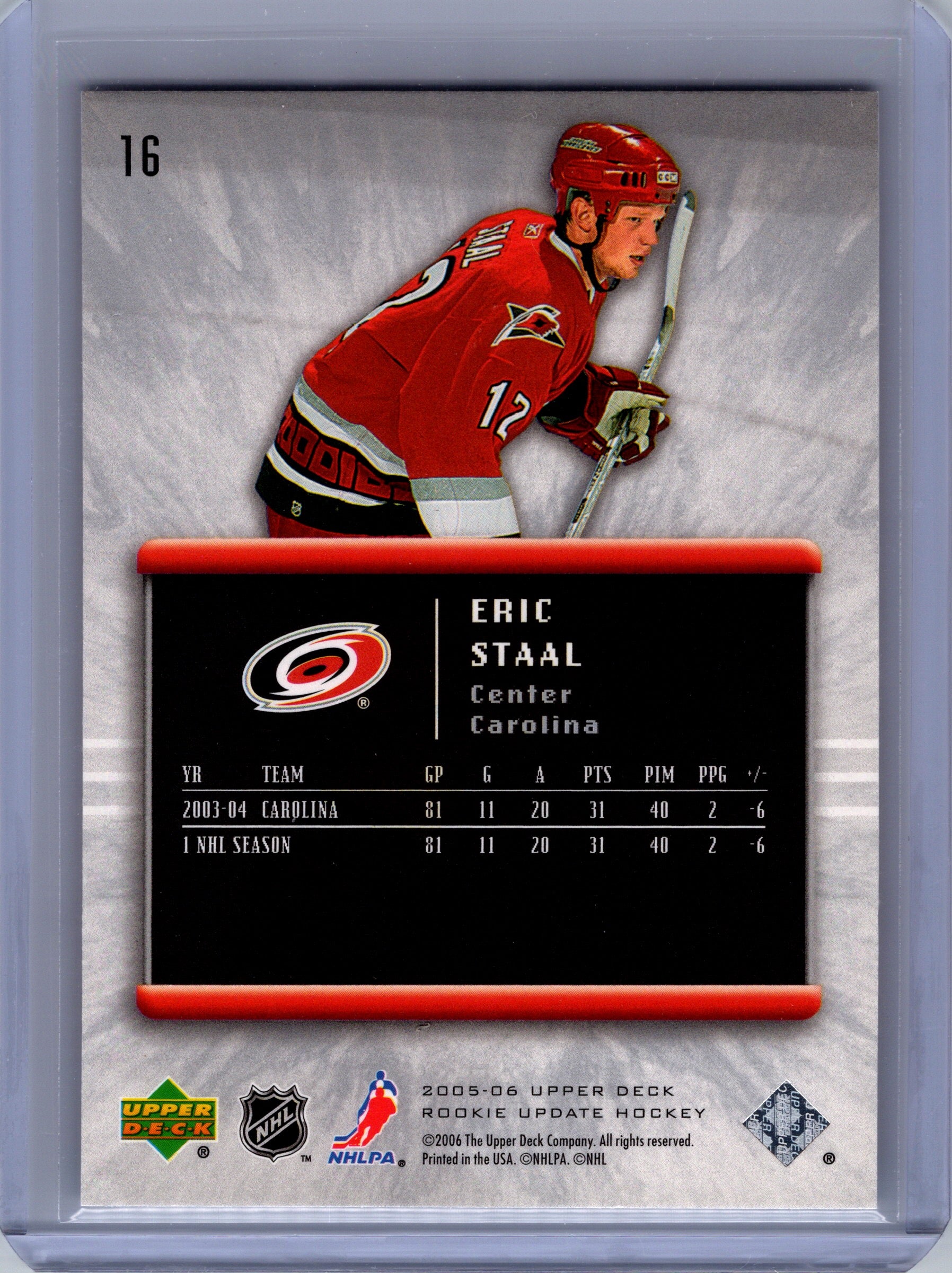 2005-06 Upper Deck Rookie Update #16 Eric Staal
