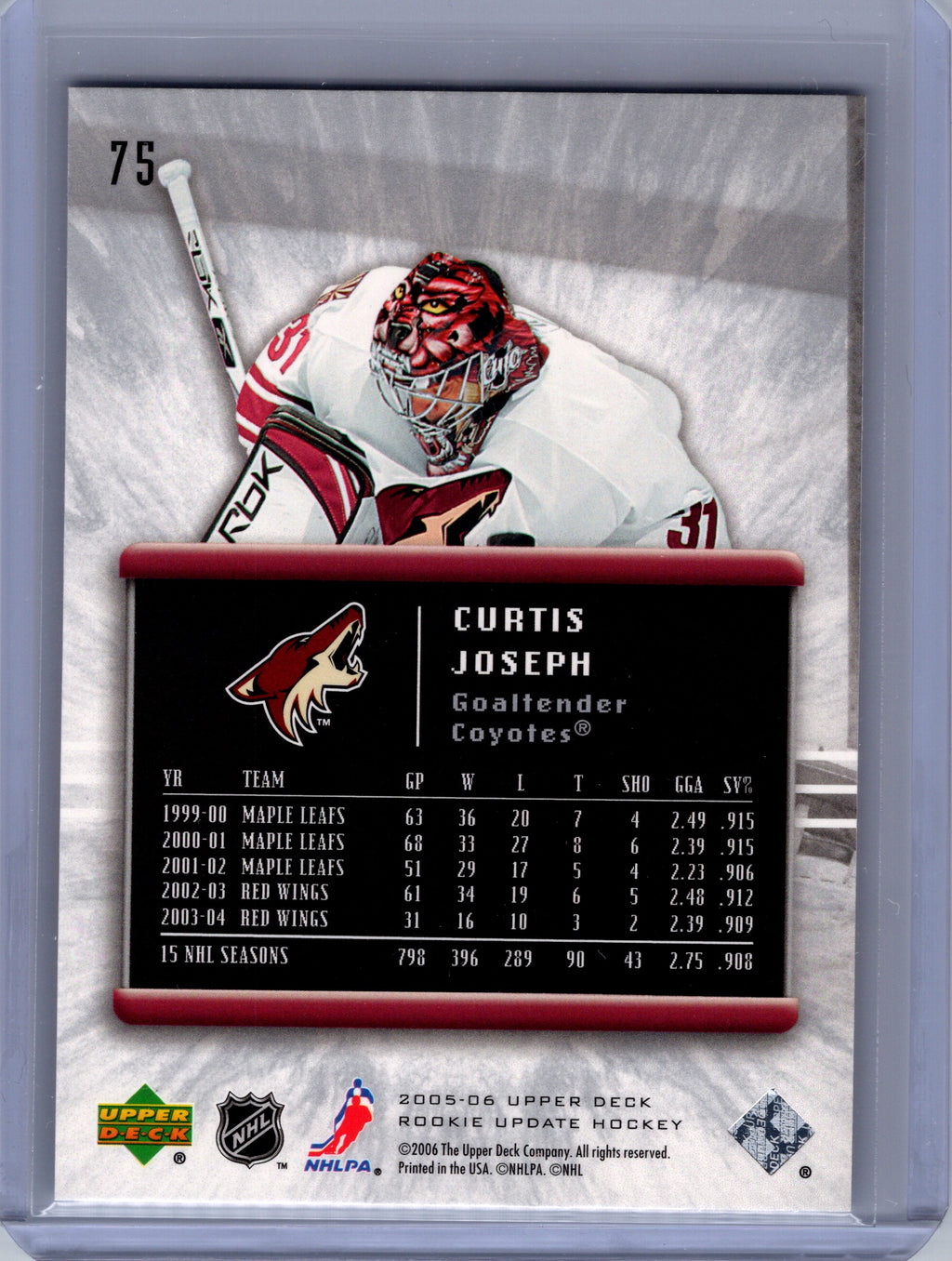 2005-06 Upper Deck Rookie Update #75 Curtis Joseph