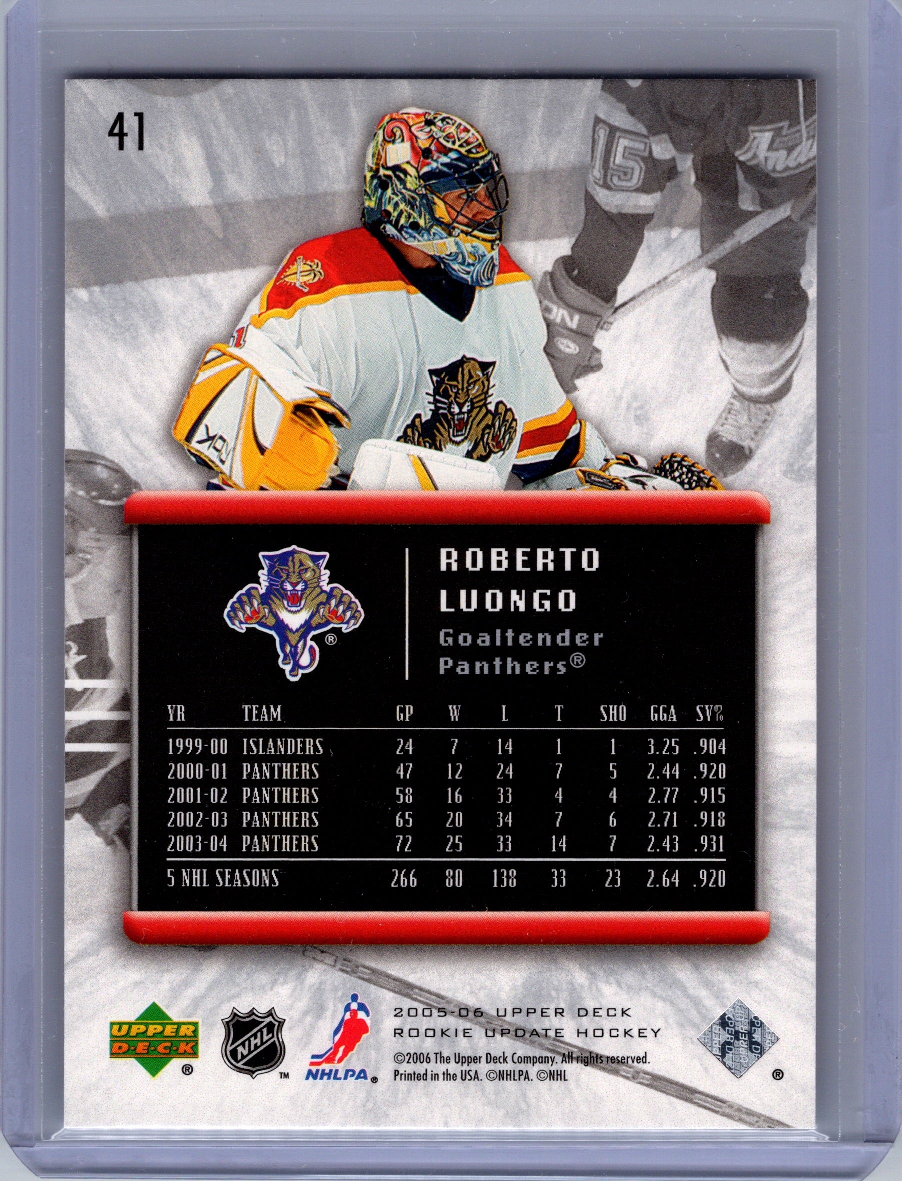 2005-06 Upper Deck Rookie Update #41 Roberto Luongo