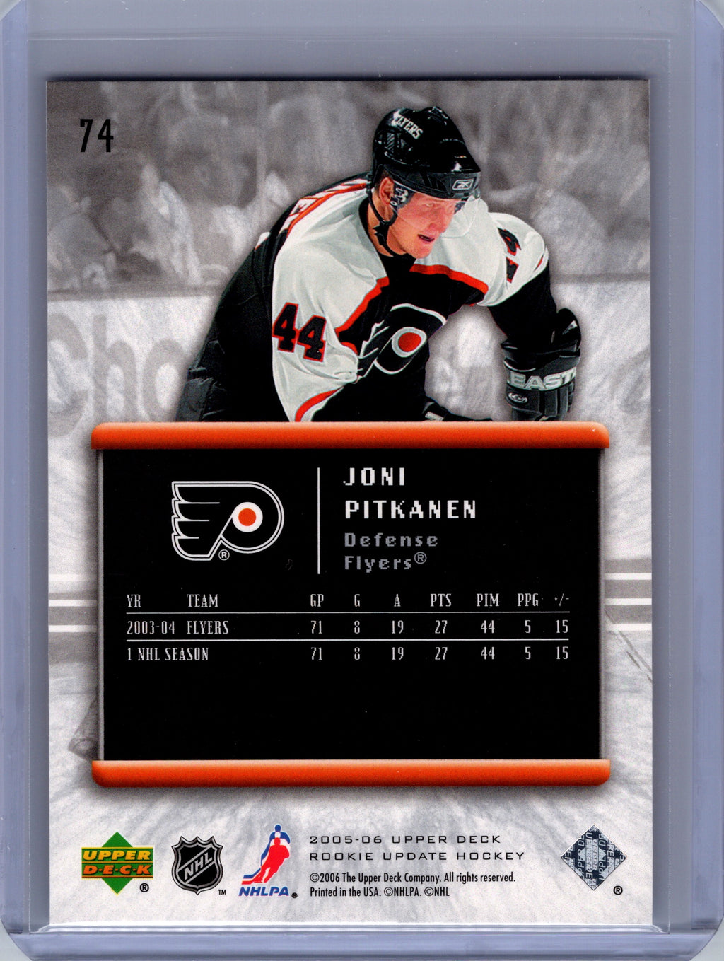 2005-06 Upper Deck Rookie Update #74 Joni Pitkanen
