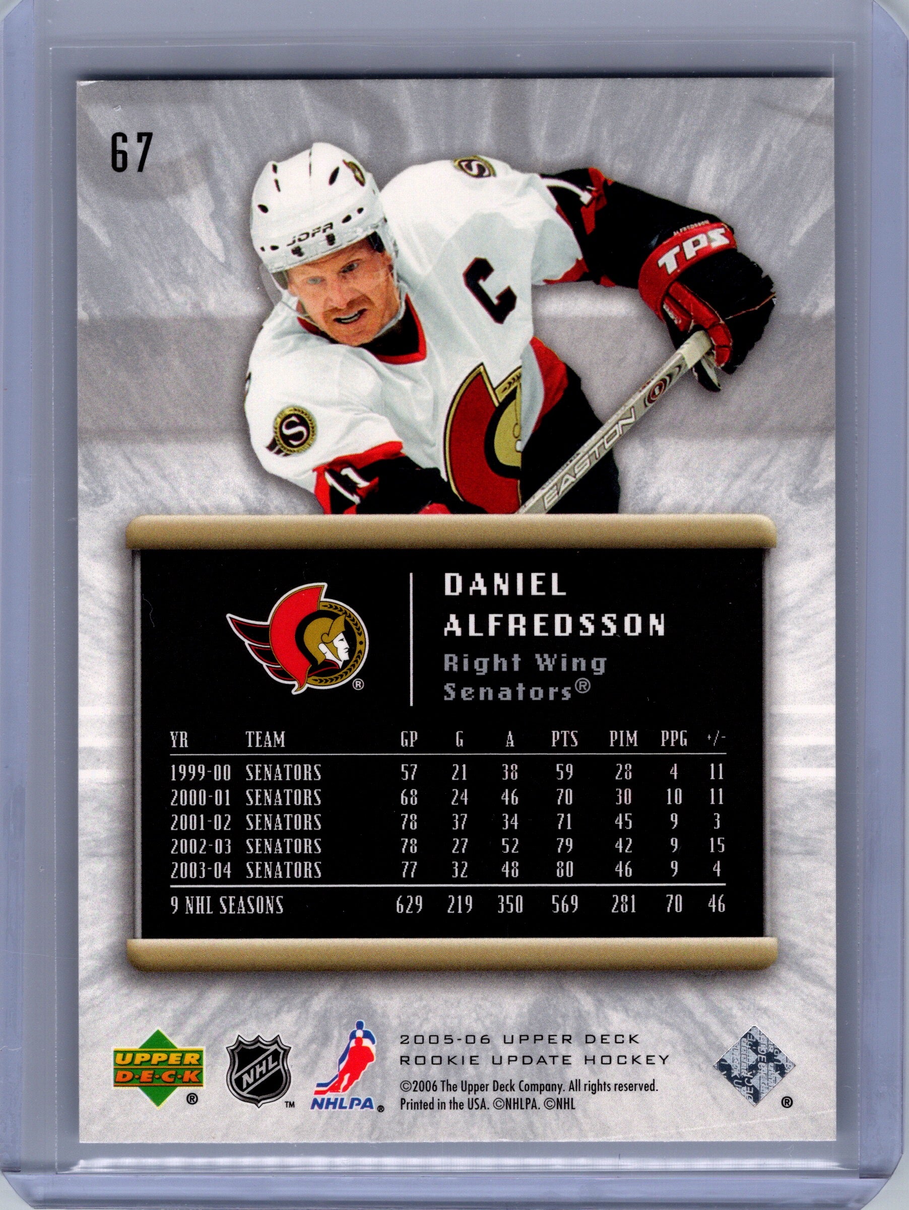 2005-06 Upper Deck Rookie Update #67 Daniel Alfredsson