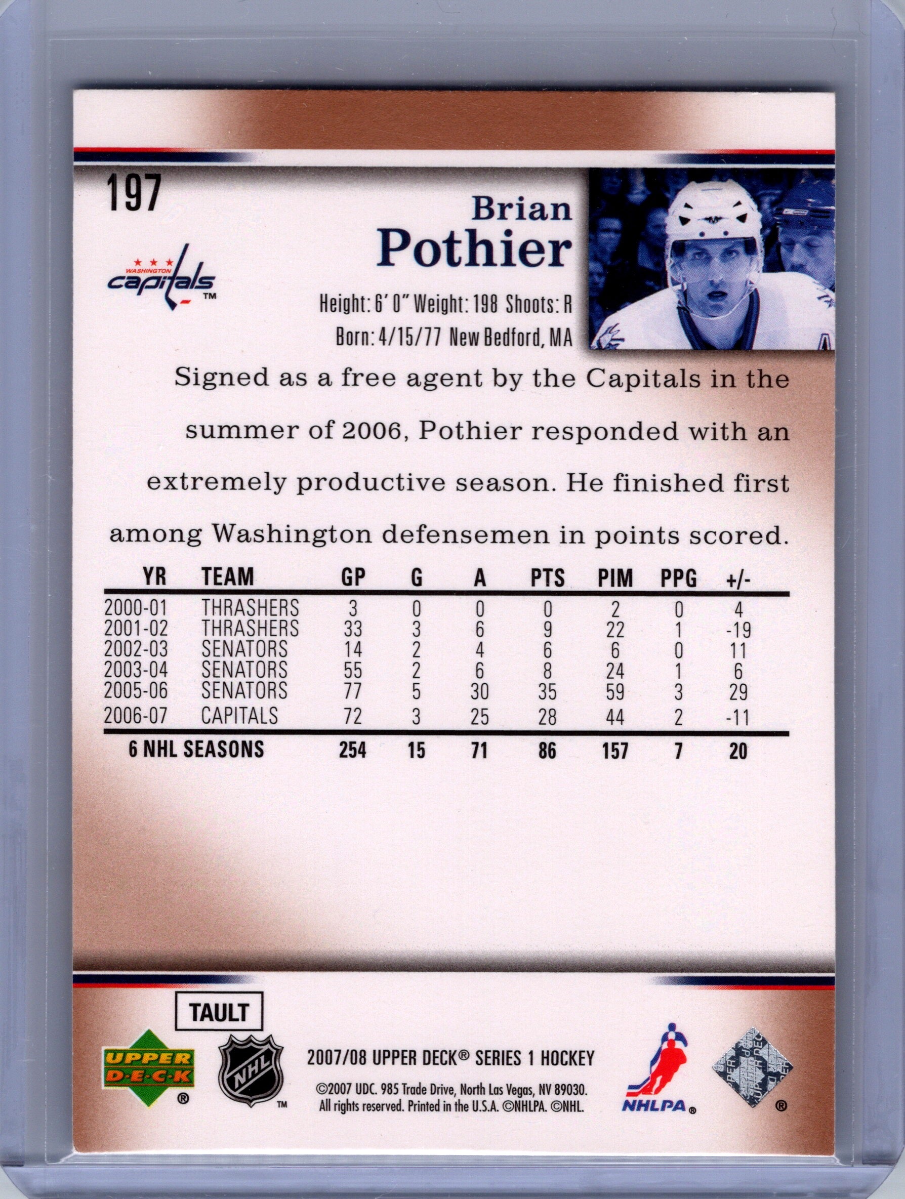 2007-08 Upper Deck #197 Brian Pothier