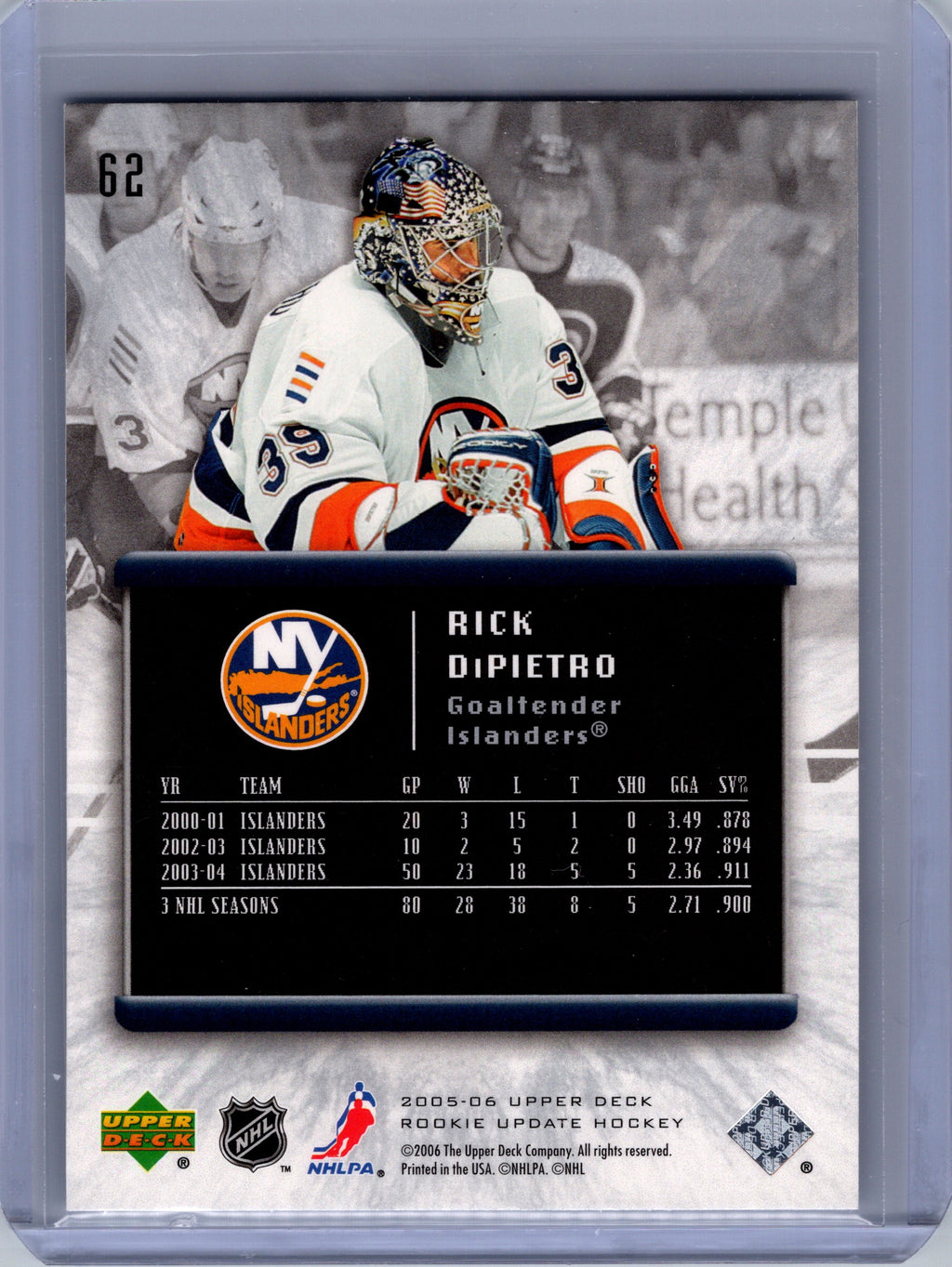 2005-06 Upper Deck Rookie Update #62 Rick DiPietro