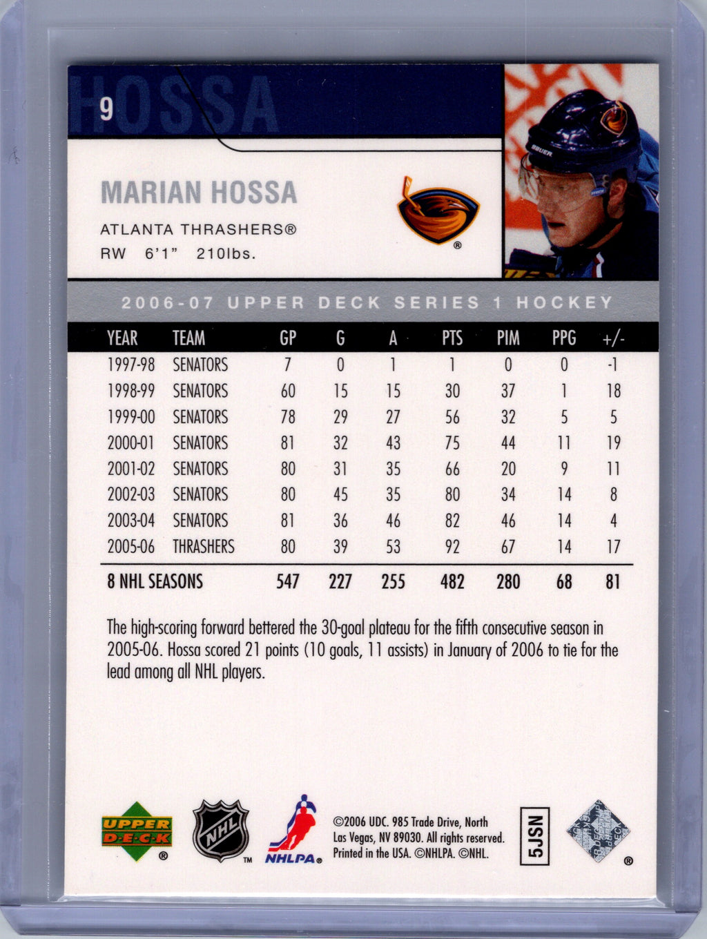 2006-07 Upper Deck #9 Marian Hossa