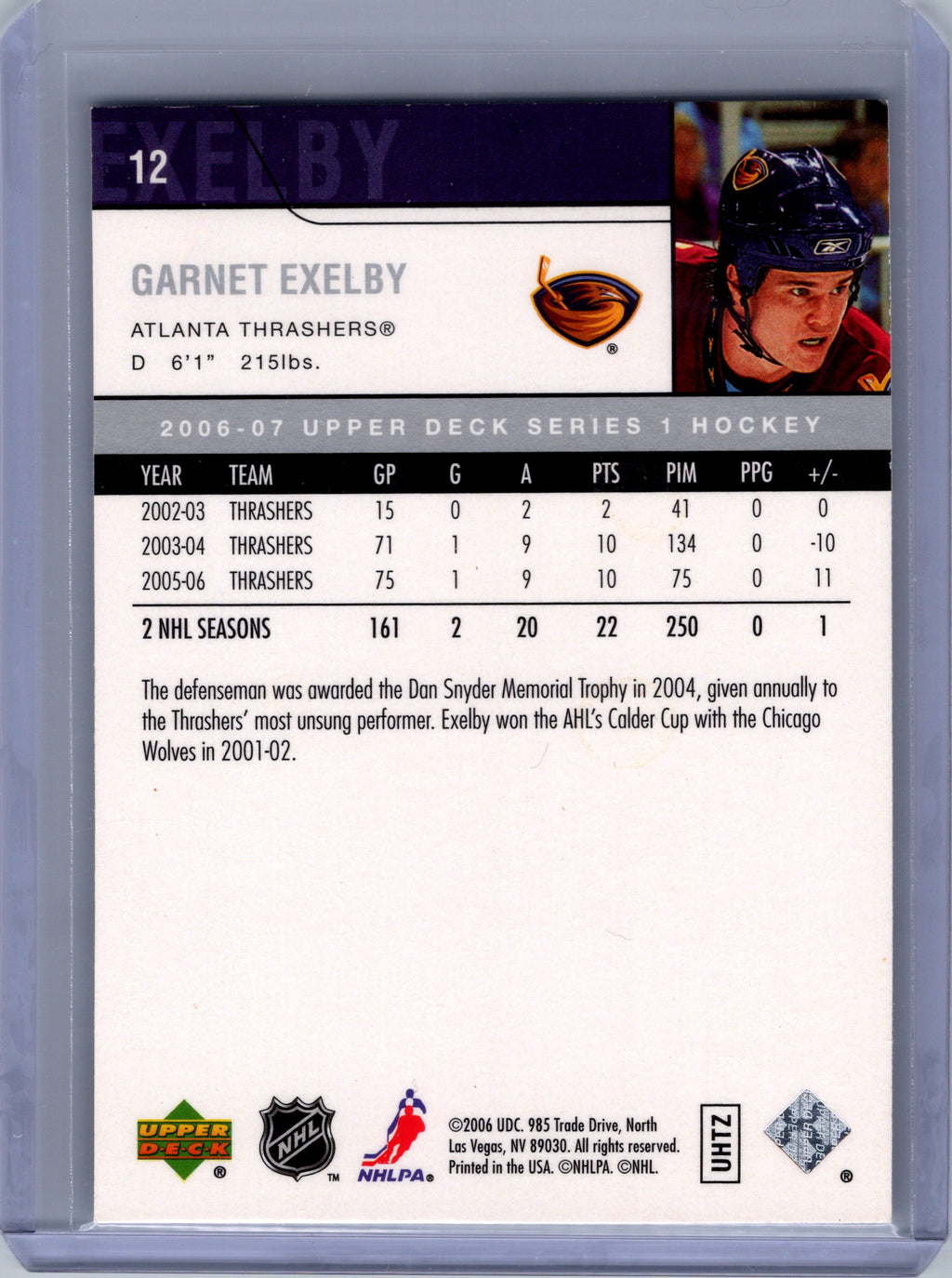 2006-07 Upper Deck #12 Garnet Exelby