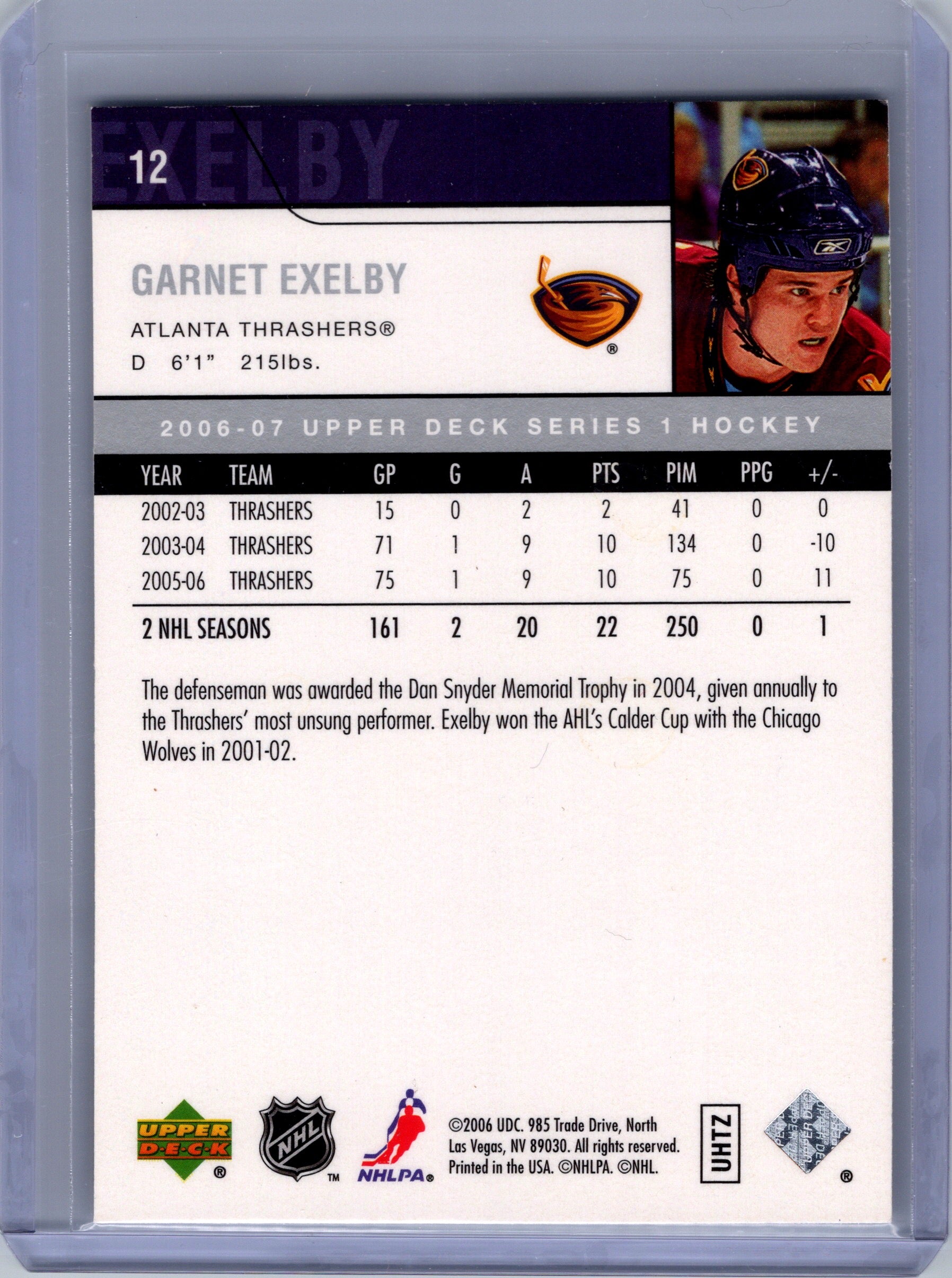 2006-07 Upper Deck #12 Garnet Exelby