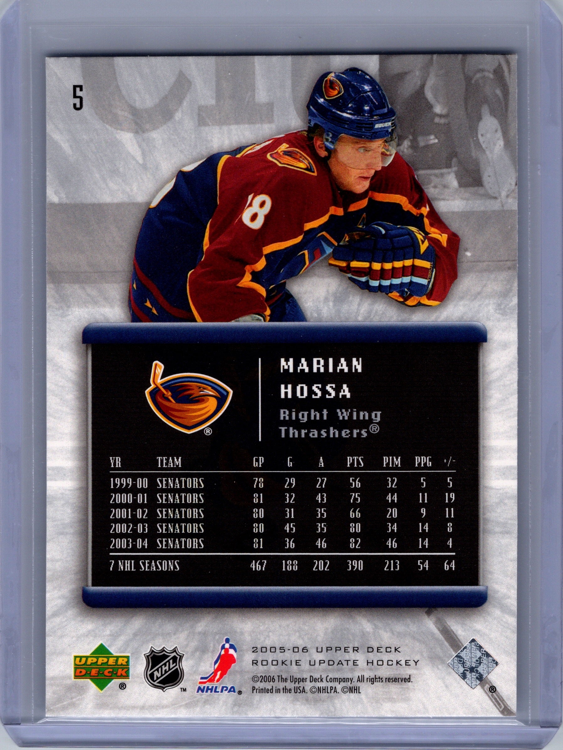 2005-06 Upper Deck Rookie Update #5 Marian Hossa