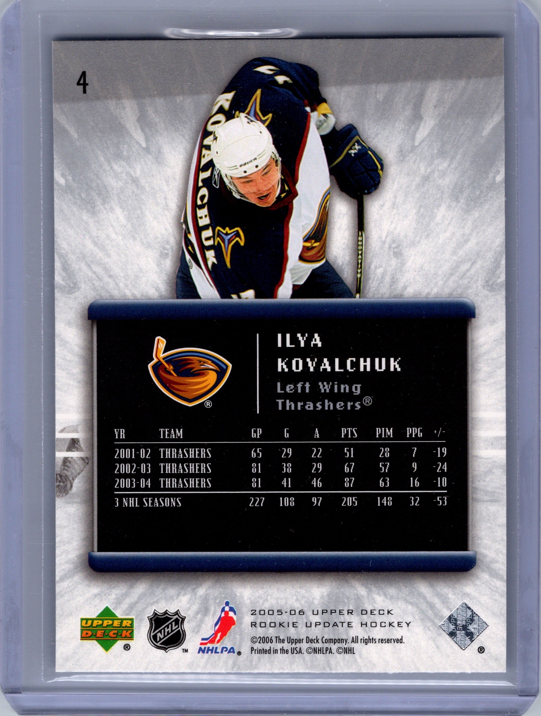2005-06 Upper Deck Rookie Update #4 Ilya Kovalchuk