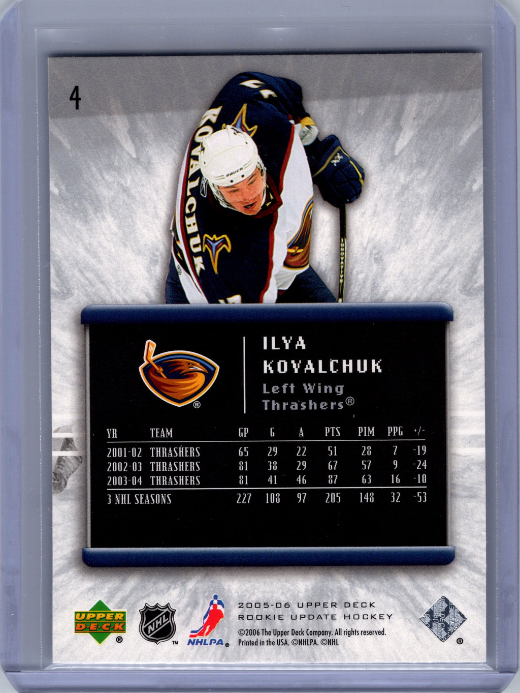 2005-06 Upper Deck Rookie Update #4 Ilya Kovalchuk