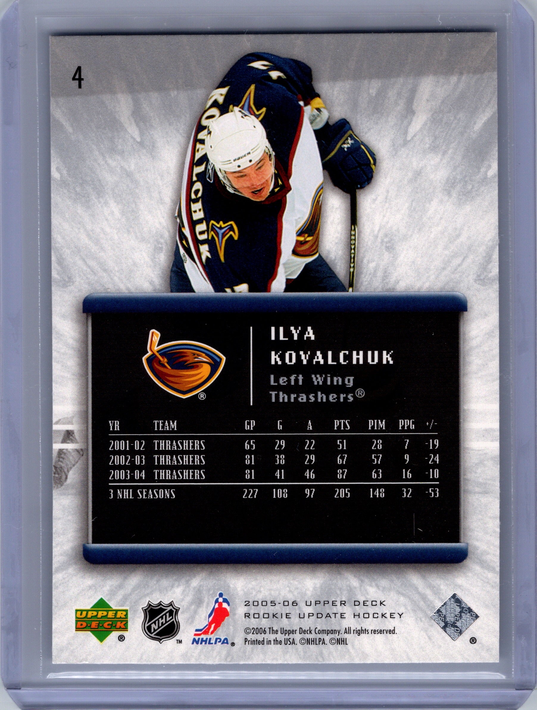 2005-06 Upper Deck Rookie Update #4 Ilya Kovalchuk