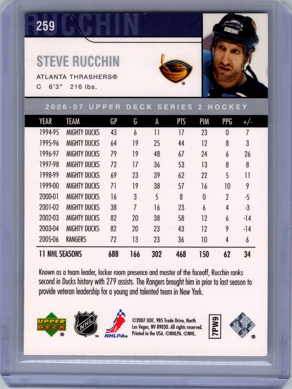 2006-07 Upper Deck #259 Steve Rucchin