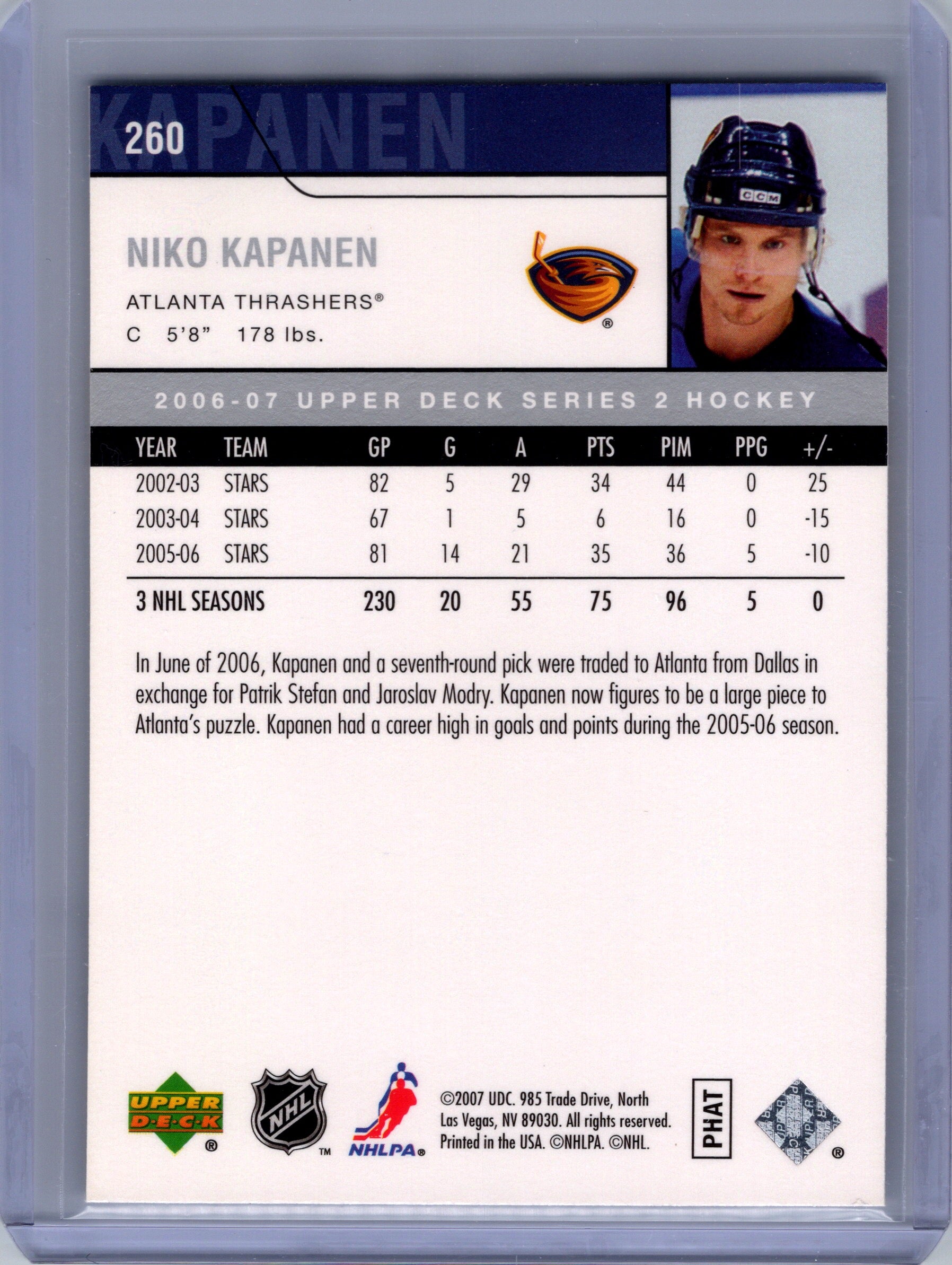 2006-07 Upper Deck #260 Niko Kapanen