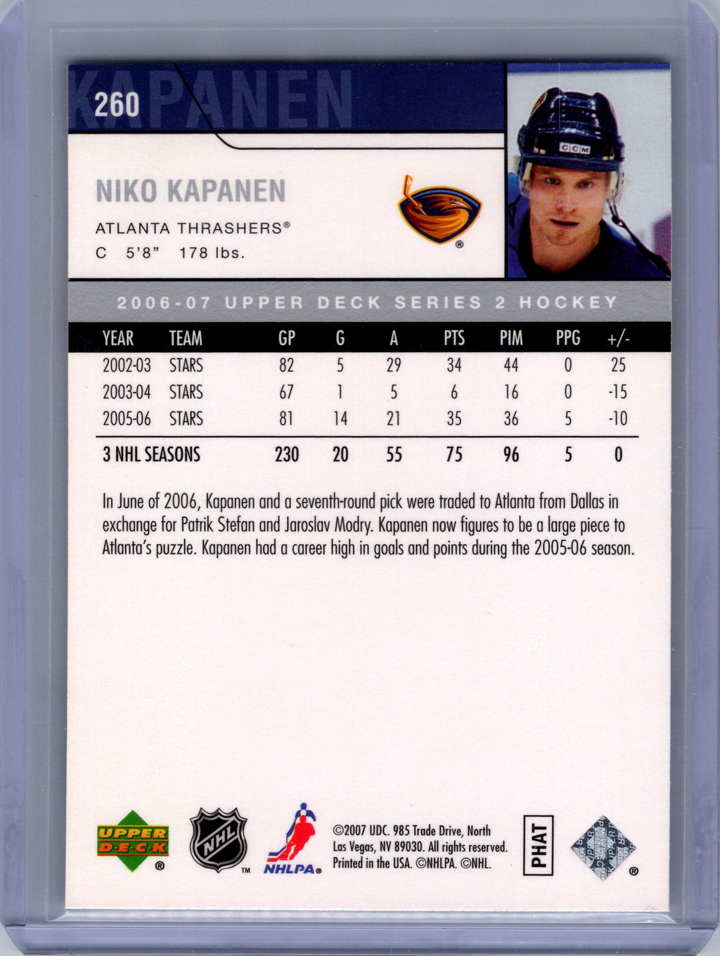 2006-07 Upper Deck #260 Niko Kapanen