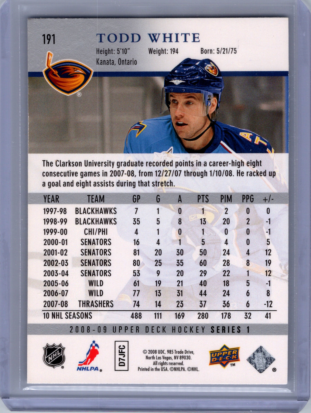 2008-09 Upper Deck #191 Todd White