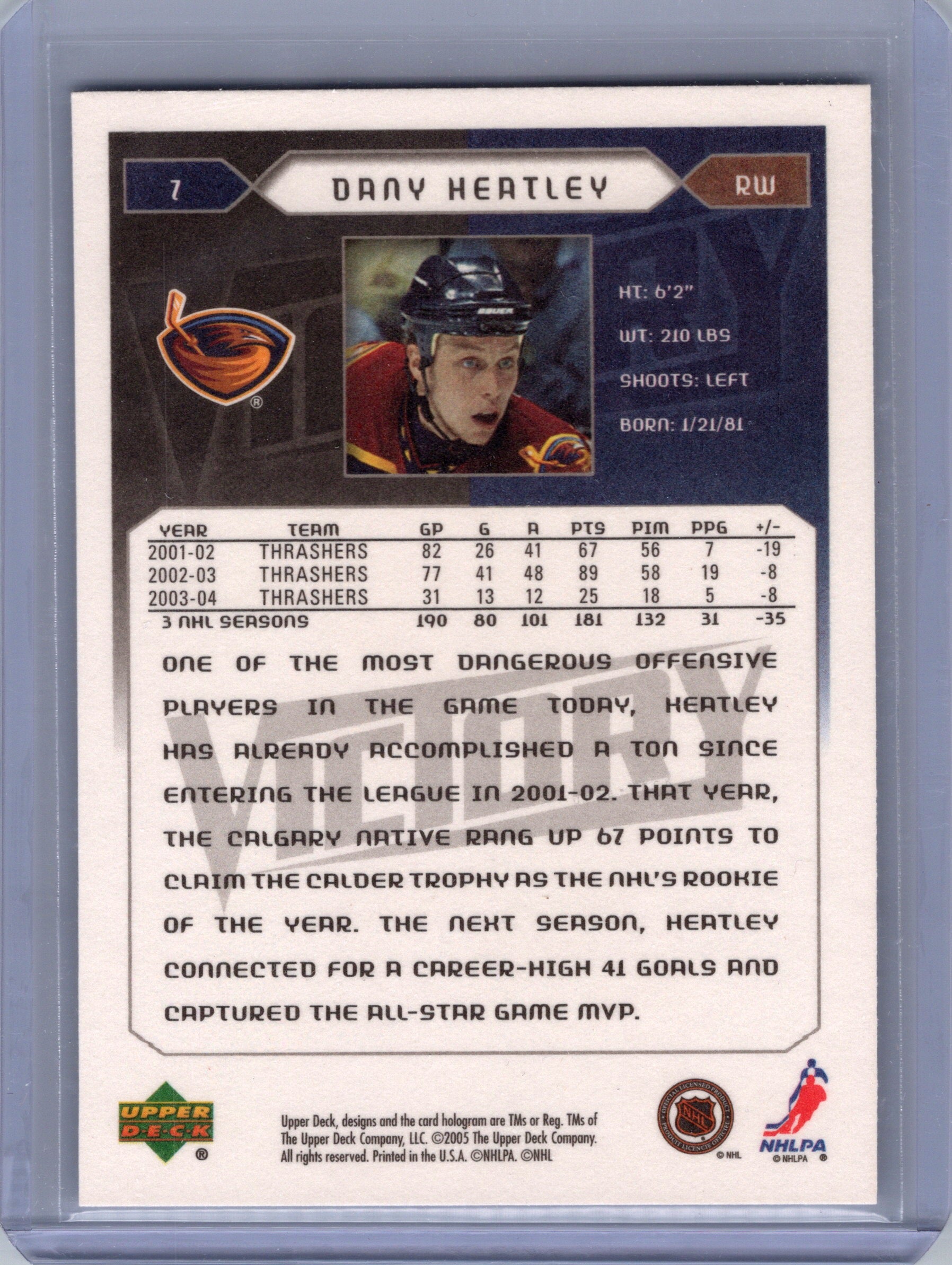 2005-06 Upper Deck Victory #7 Dany Heatley