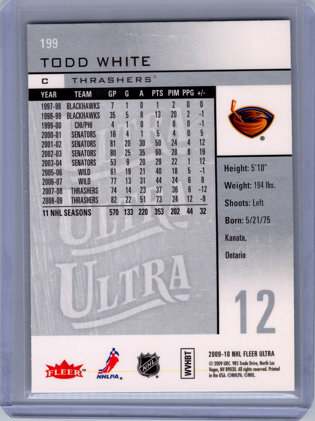 2009-10 Ultra #199 Todd White